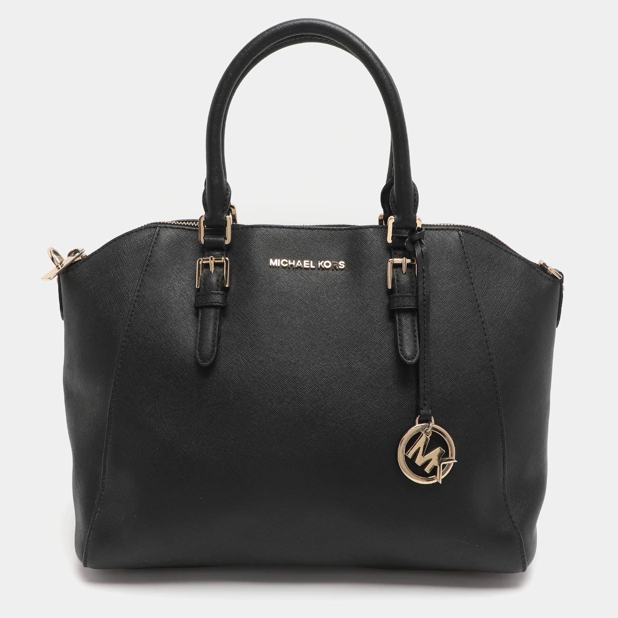 مملوكة مسبقًا Michael Kors Ciara Black Leather Satchel
