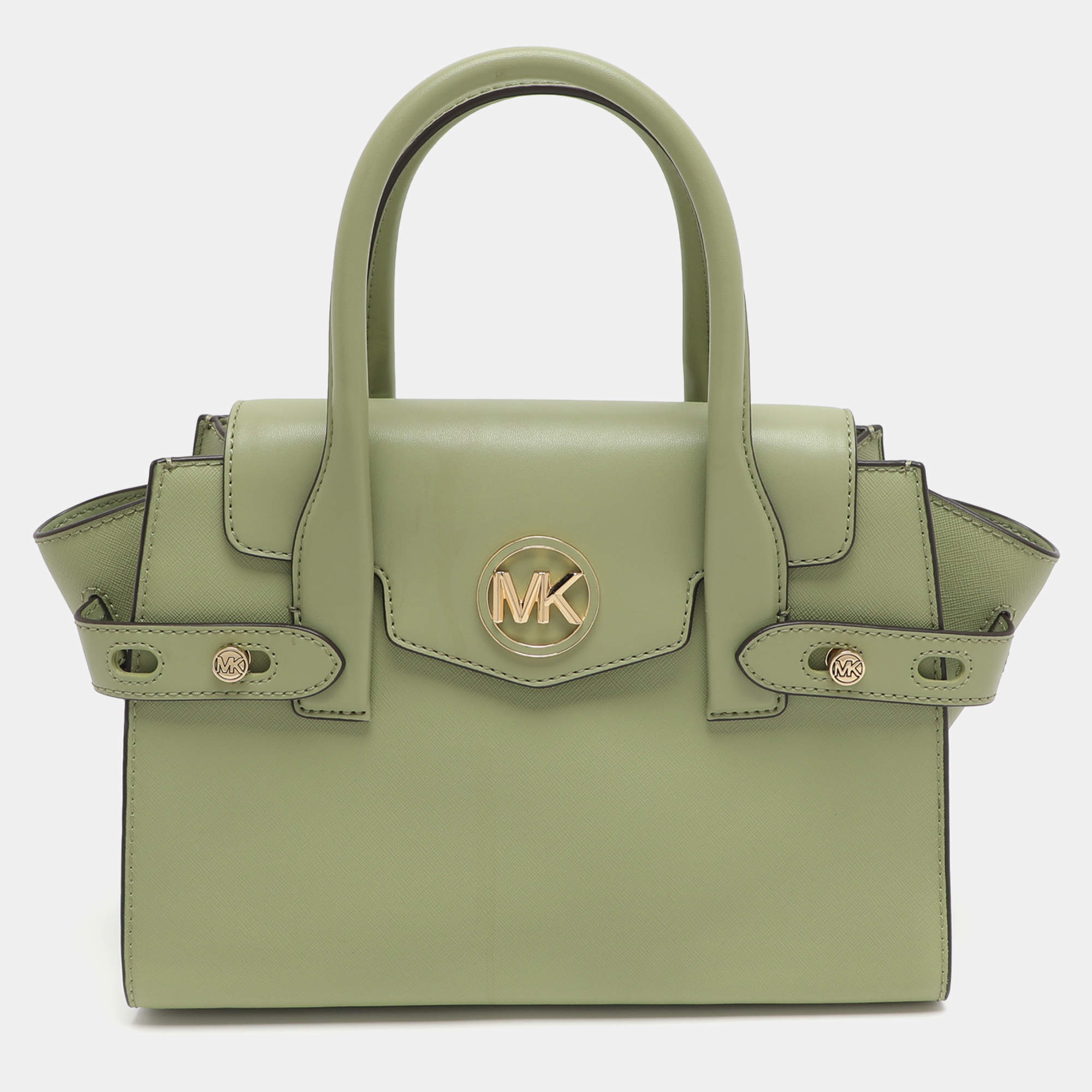 مملوكة مسبقًا Michael Kors Carmen Green Leather Satchel