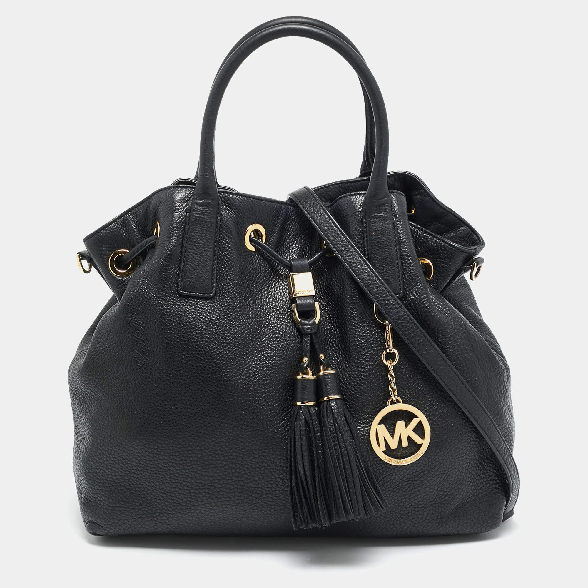 مملوكة مسبقًا حقيبة كتف مايكل كورس كامدن جلد أسود برباط