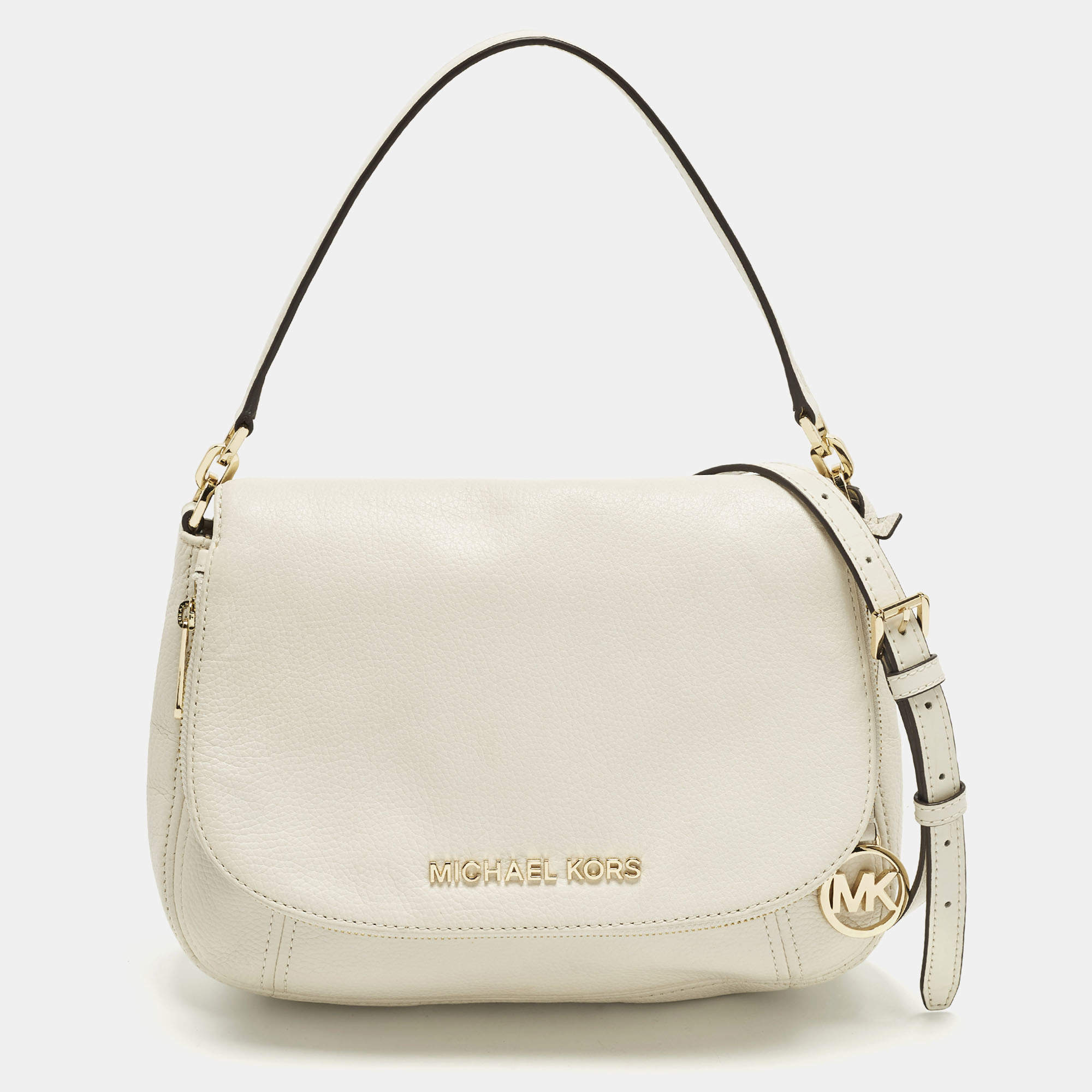مملوكة مسبقًا Michael Kors Bedford Off White Leather Shoulder Bag
