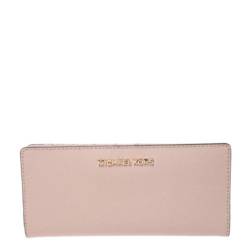 Michael Kors Pink Leather Card Case Wallet