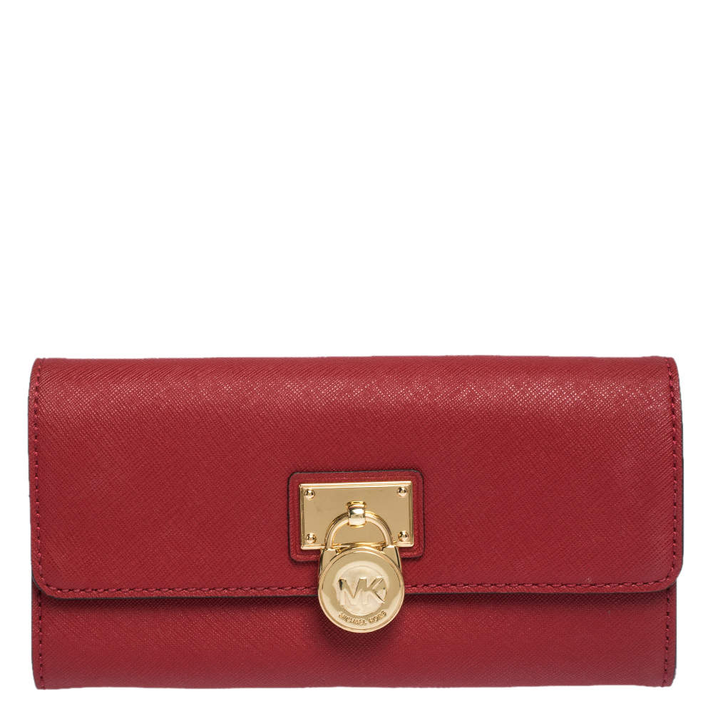 michael kors red leather wallet