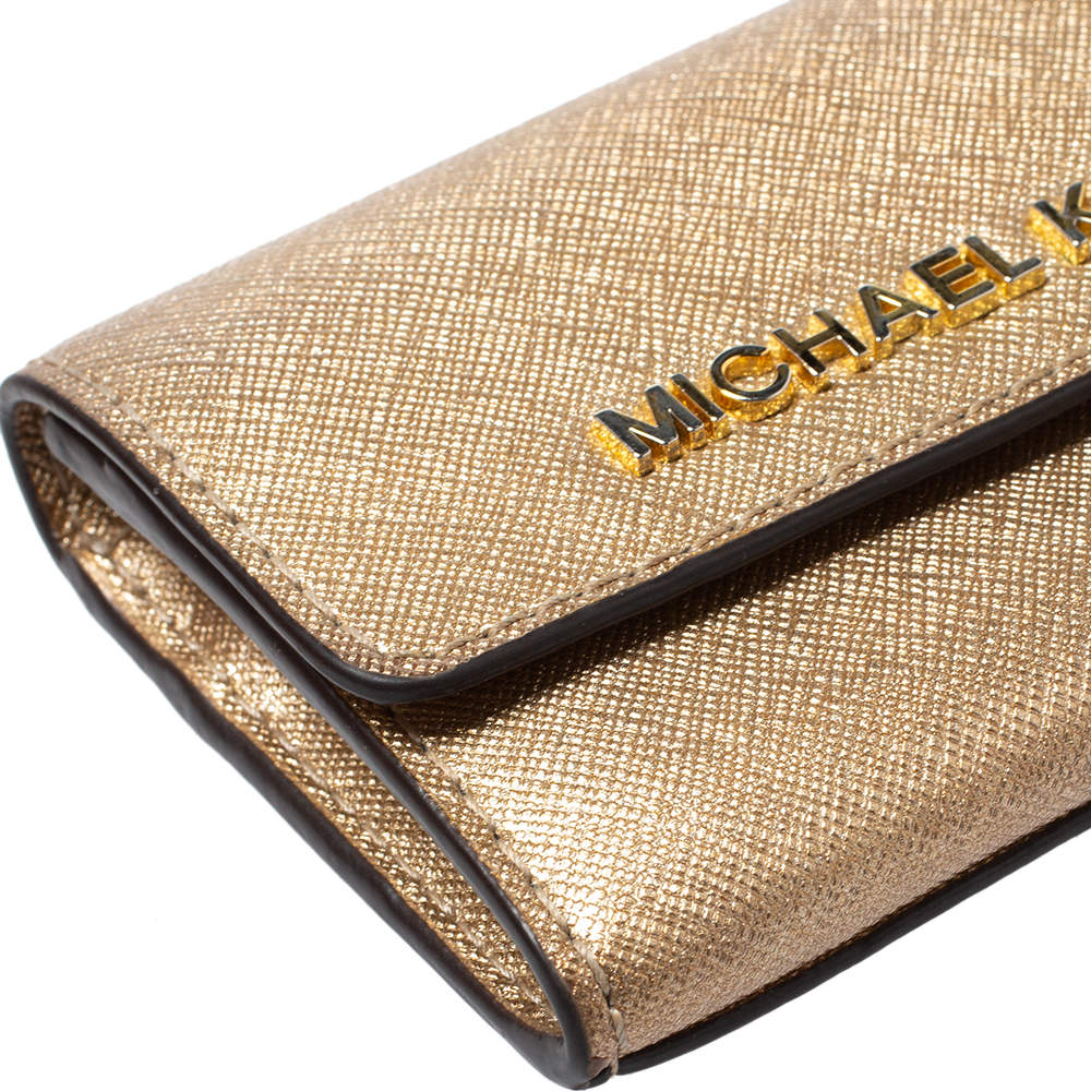 Michael Kors Metallic Gold Leather Flap Card Holder Michael Kors | TLC