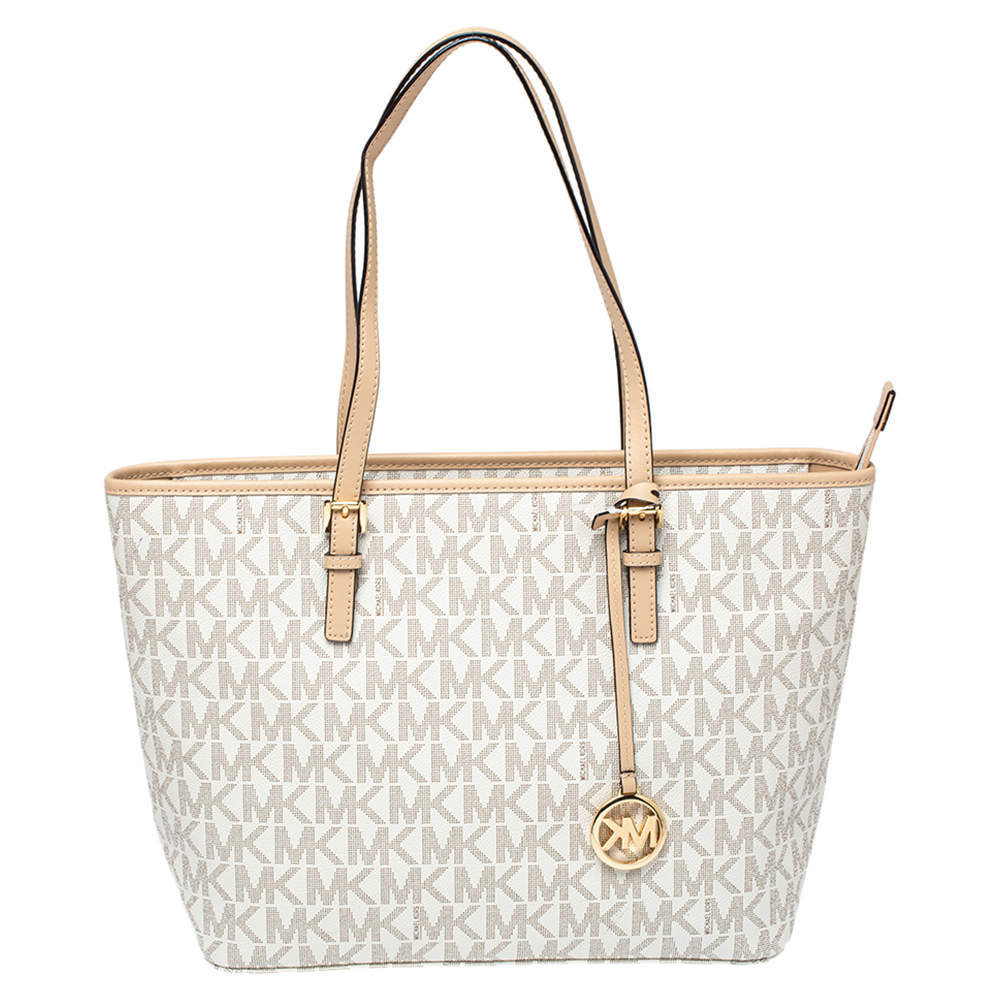 michael kors jet set tote white