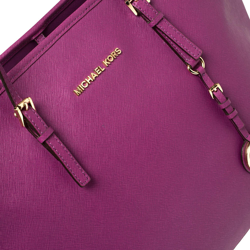 Michael Kors Purple Saffiano Leather Large Jet Set Travel Tote Michael Kors  | TLC