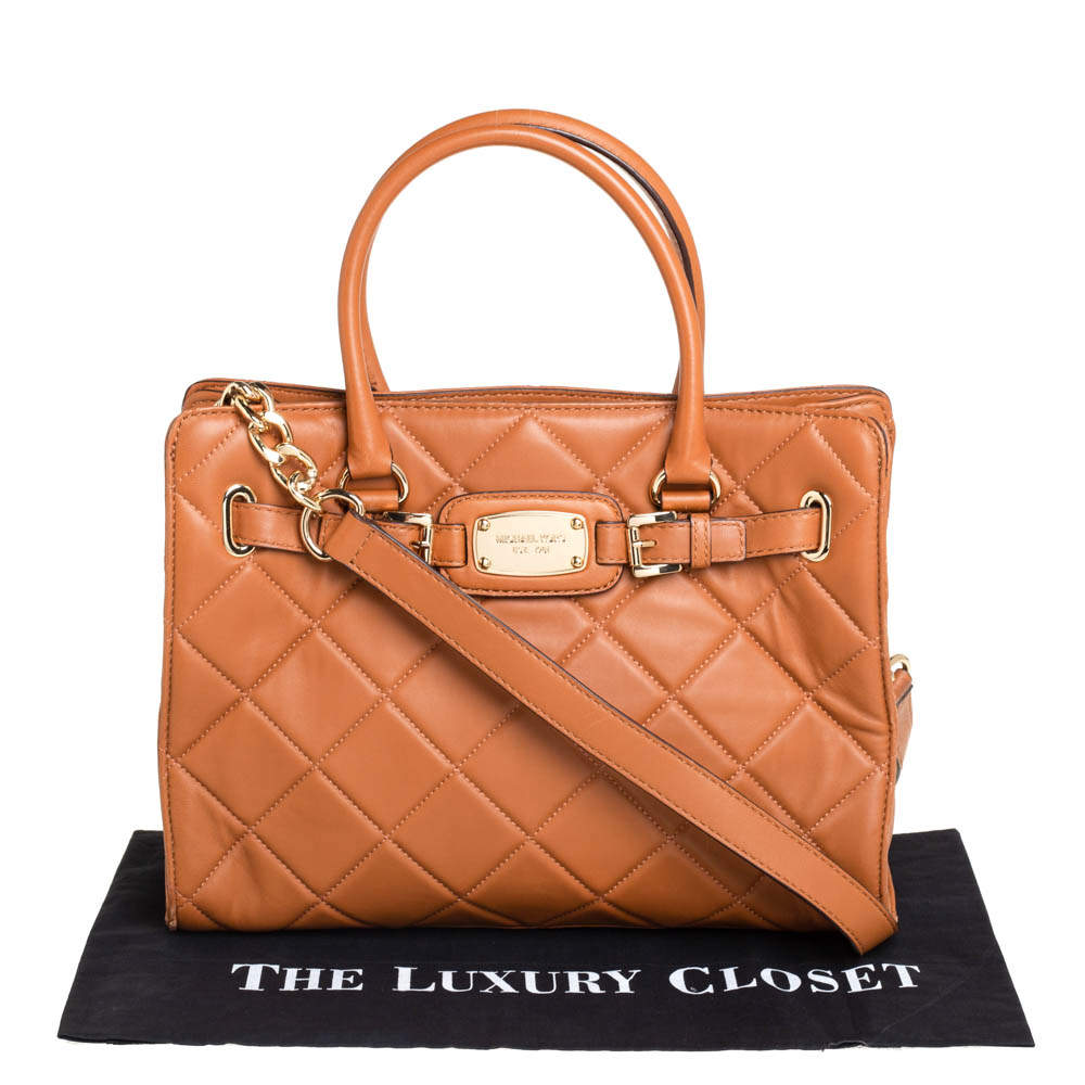 MICHAEL Michael Kors Orange Woven Leather Large Hamilton Tote MICHAEL  Michael Kors | The Luxury Closet