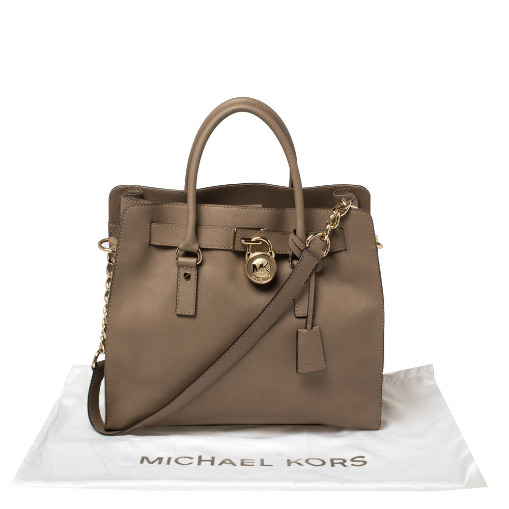 Michael Kors Beige Saffiano Leather Medium Mel Tote Michael Kors