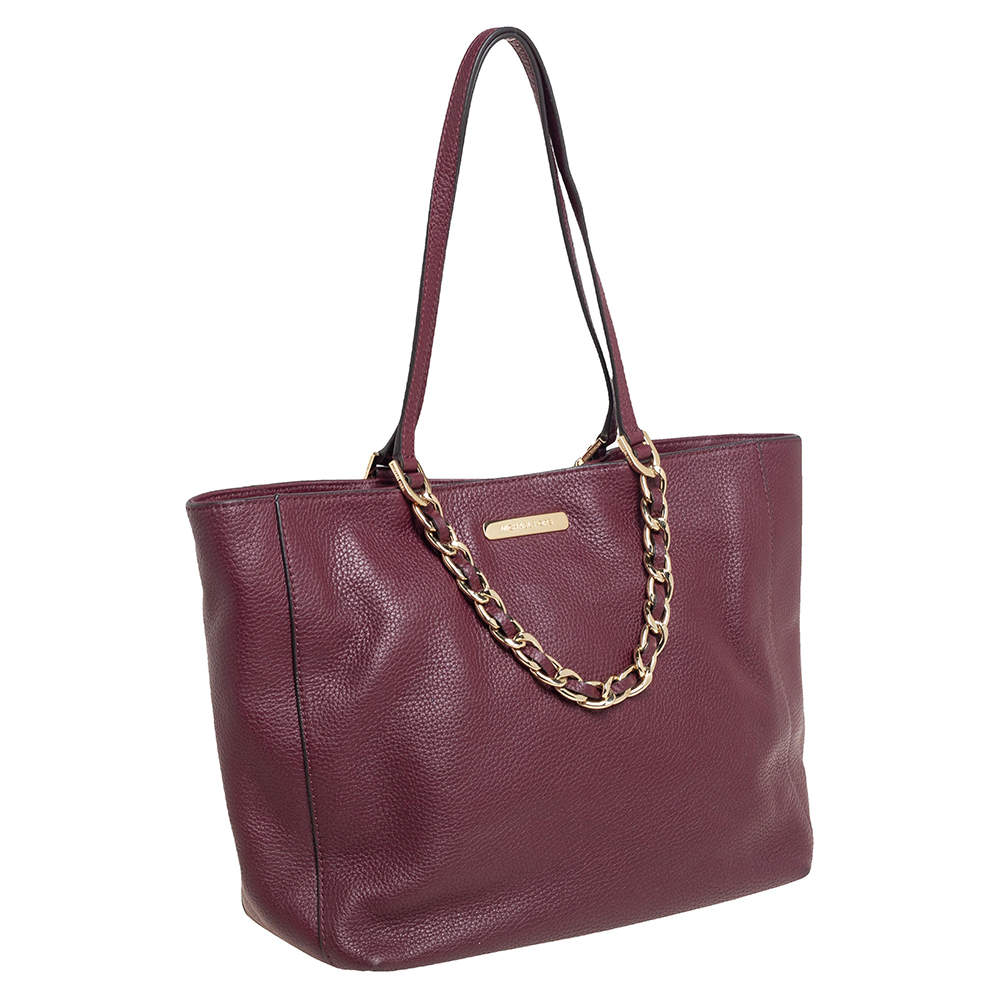 Michael Kors Harper Burgundy Tote top Leather Purse