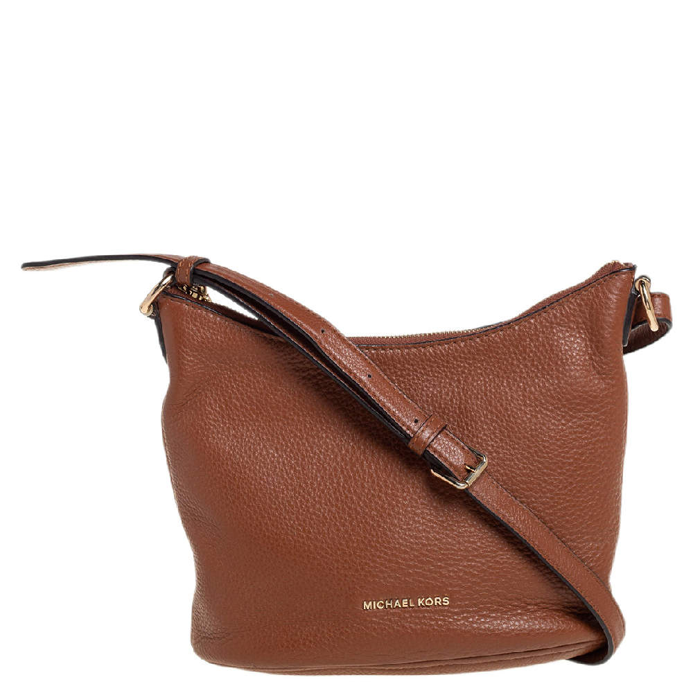 Pre Owned Michael Kors Brown Pebbled Leather Lupita Hobo