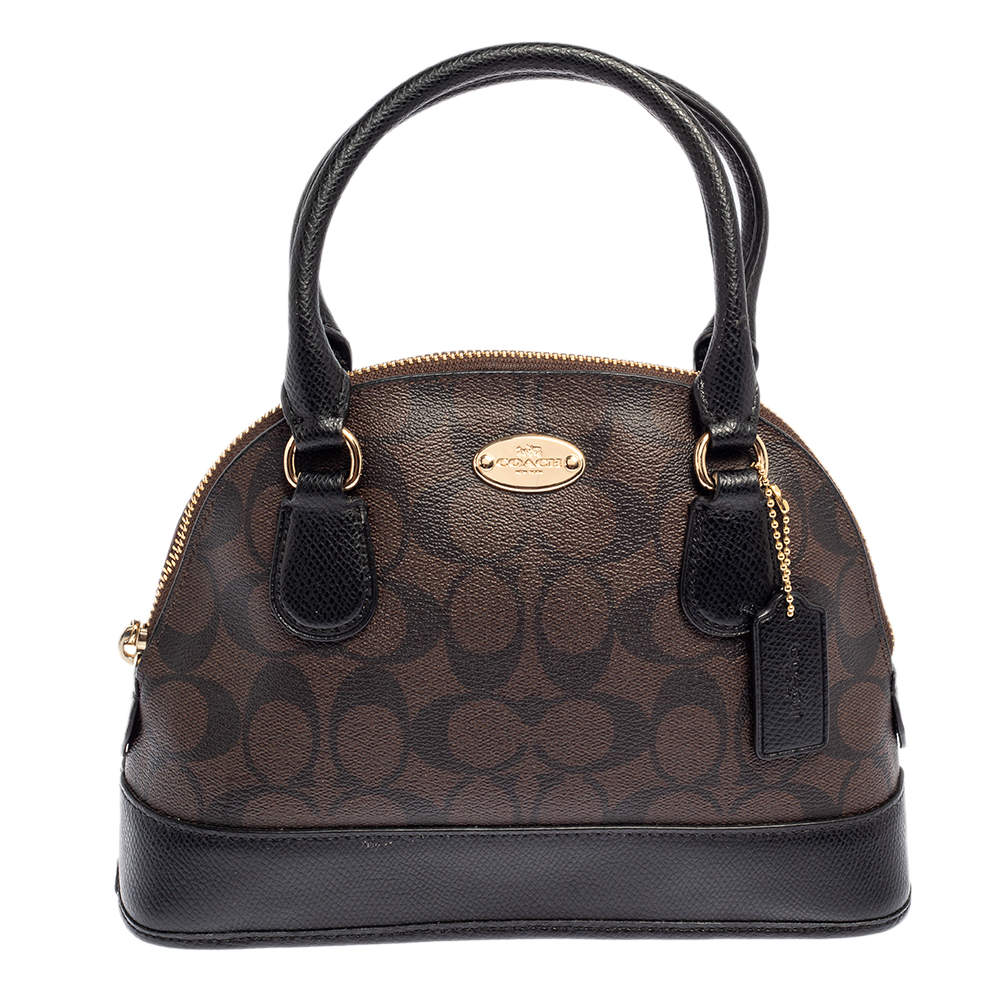 Pre Owned Coach Signature Canvas Dome Crossbody Bag