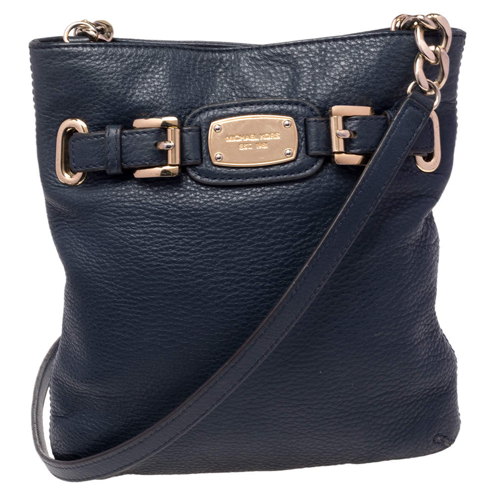 مملوكة مسبقًا Michael Kors Blue Leather Hamilton Crossbody Bag