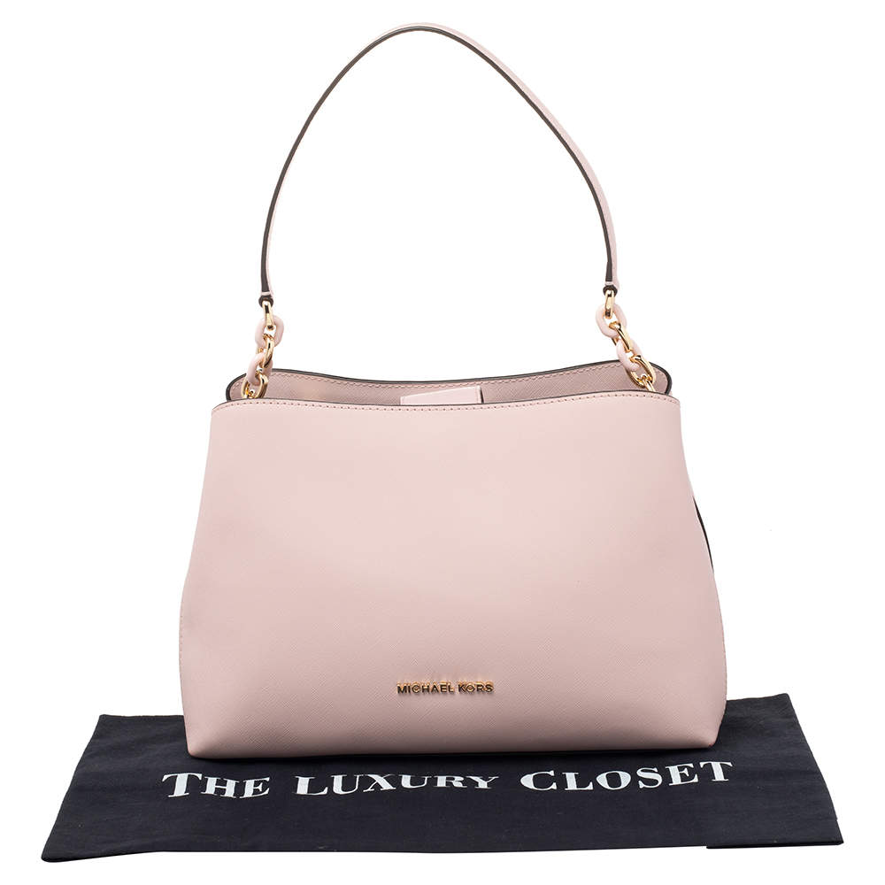 Michael Kors Edith Large Soft Pink Saffiano Leather Open Top Shoulder –  AUMI 4
