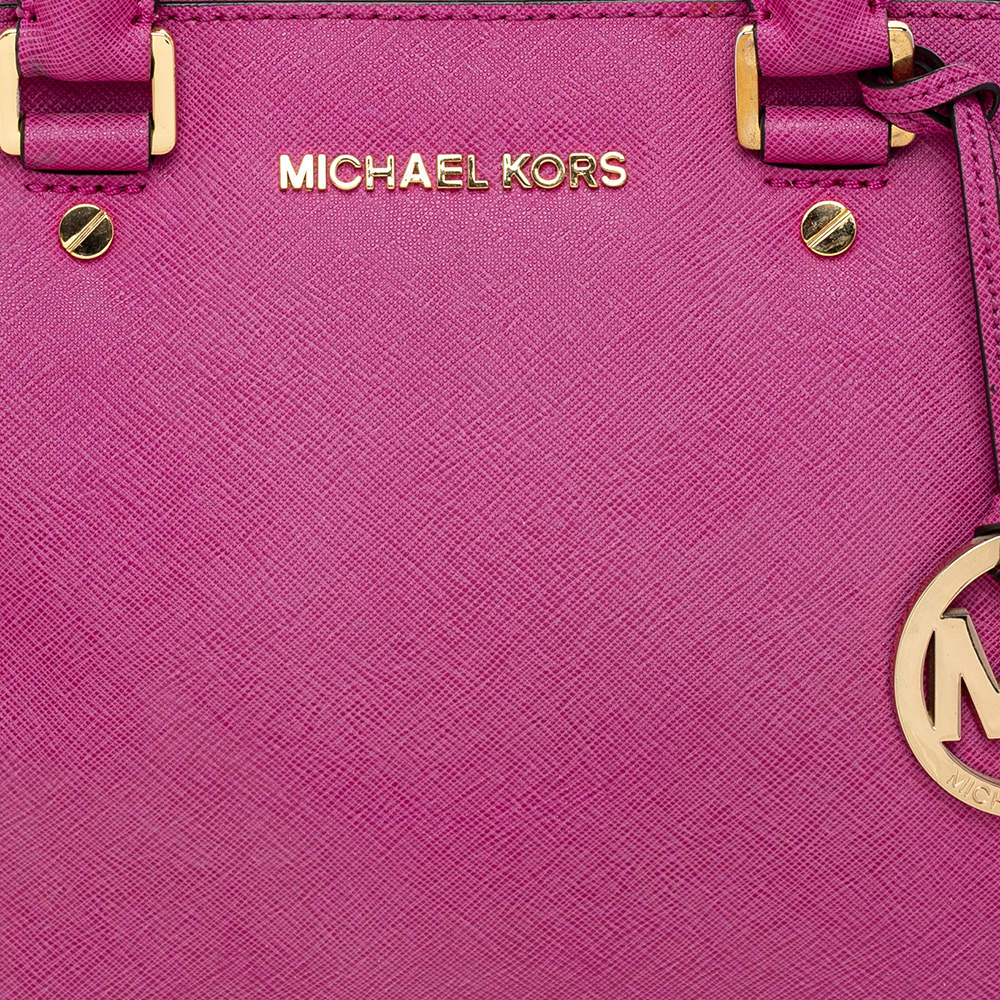 MICHAEL Michael Kors Pink Leather Cindy Dome Satchel Michael Kors | TLC