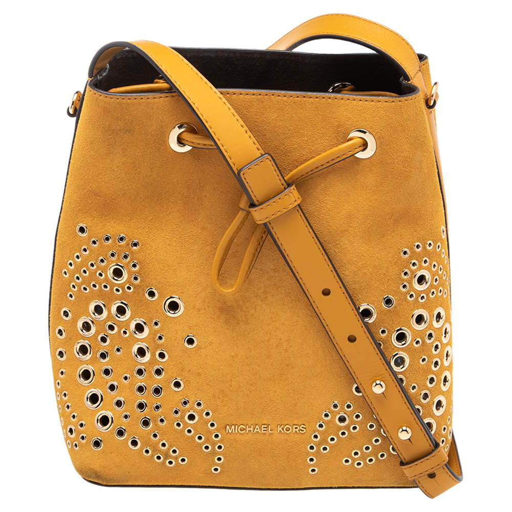 michael kors yellow bucket bag