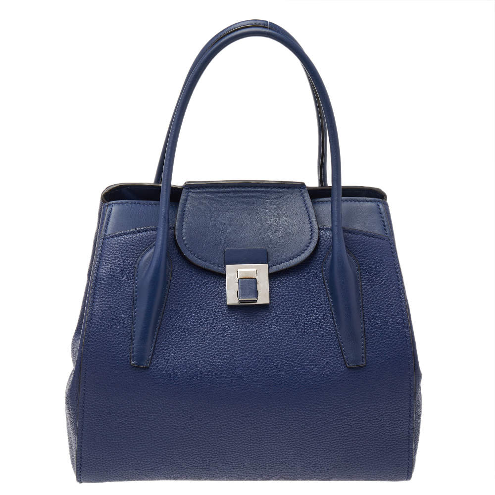 Michael Kors Navy Blue Leather Bancroft Satchel Michael Kors | The ...