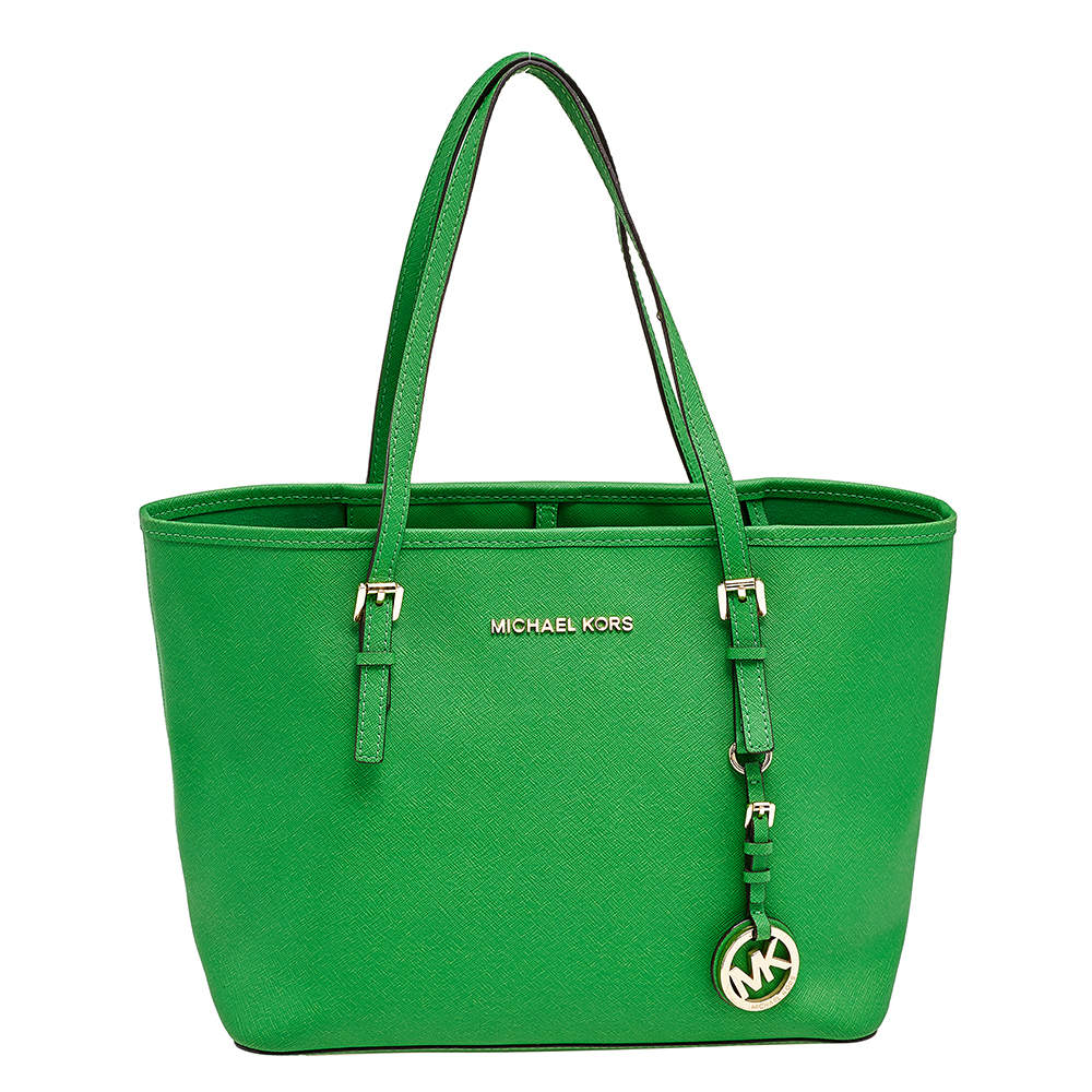 Michael Kors Green Leather Small Jet Set Travel Tote Michael Kors | The ...