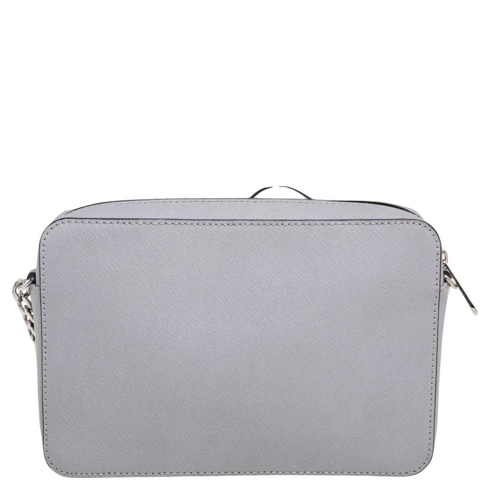 Michael Kors Grey Saffiano Leather Large Jet Set Crossbody Bag Michael Kors TLC