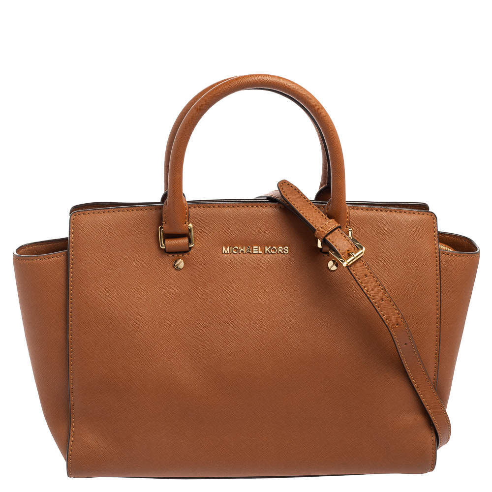 مملوكة مسبقًا Michael Kors Brown Leather Large Selma Satchel
