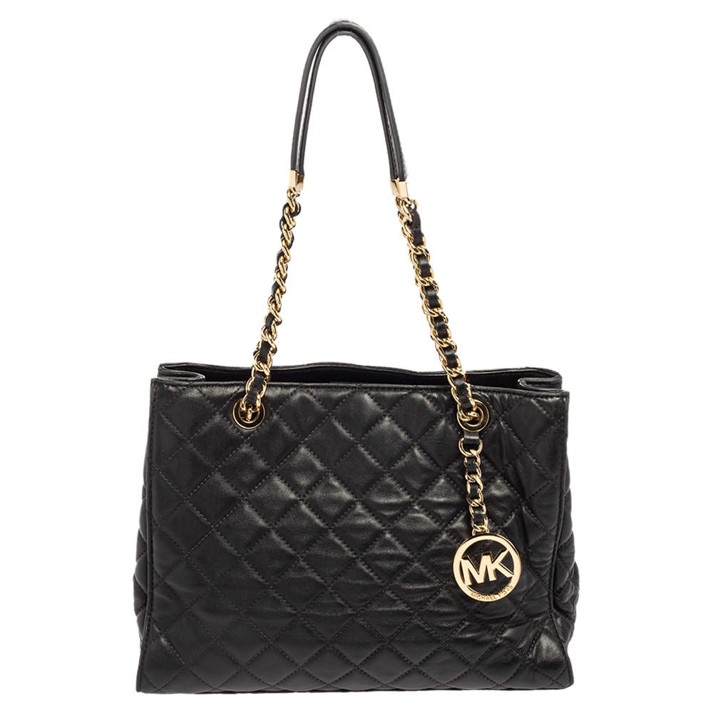Michael Kors Black Quilted Leather Susannah Tote Michael Kors | The ...