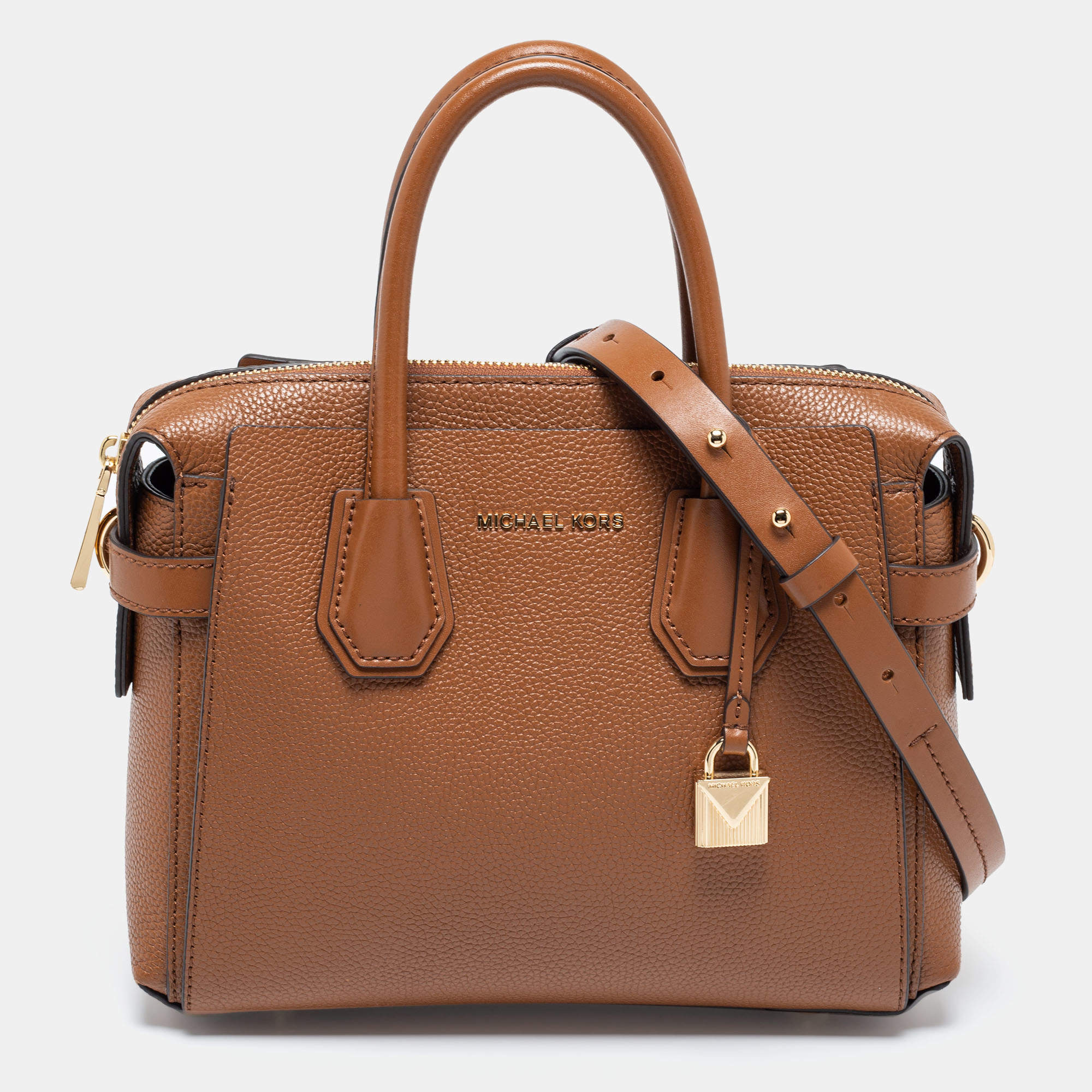 مملوكة مسبقًا Michael Kors Tan Leather Small Mercer Belted Tote
