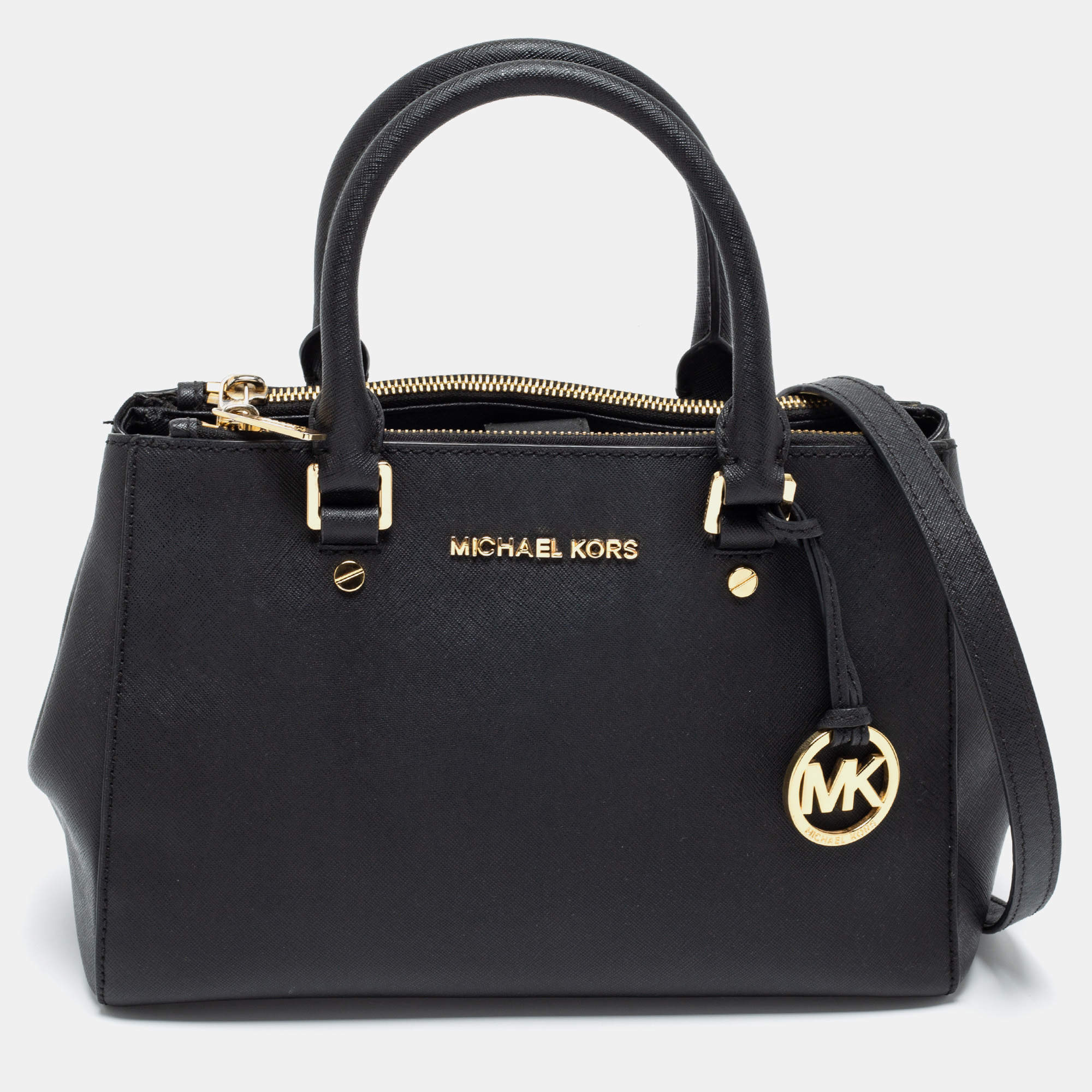 مملوكة مسبقًا Michael Kors Black Leather Medium Sutton Tote