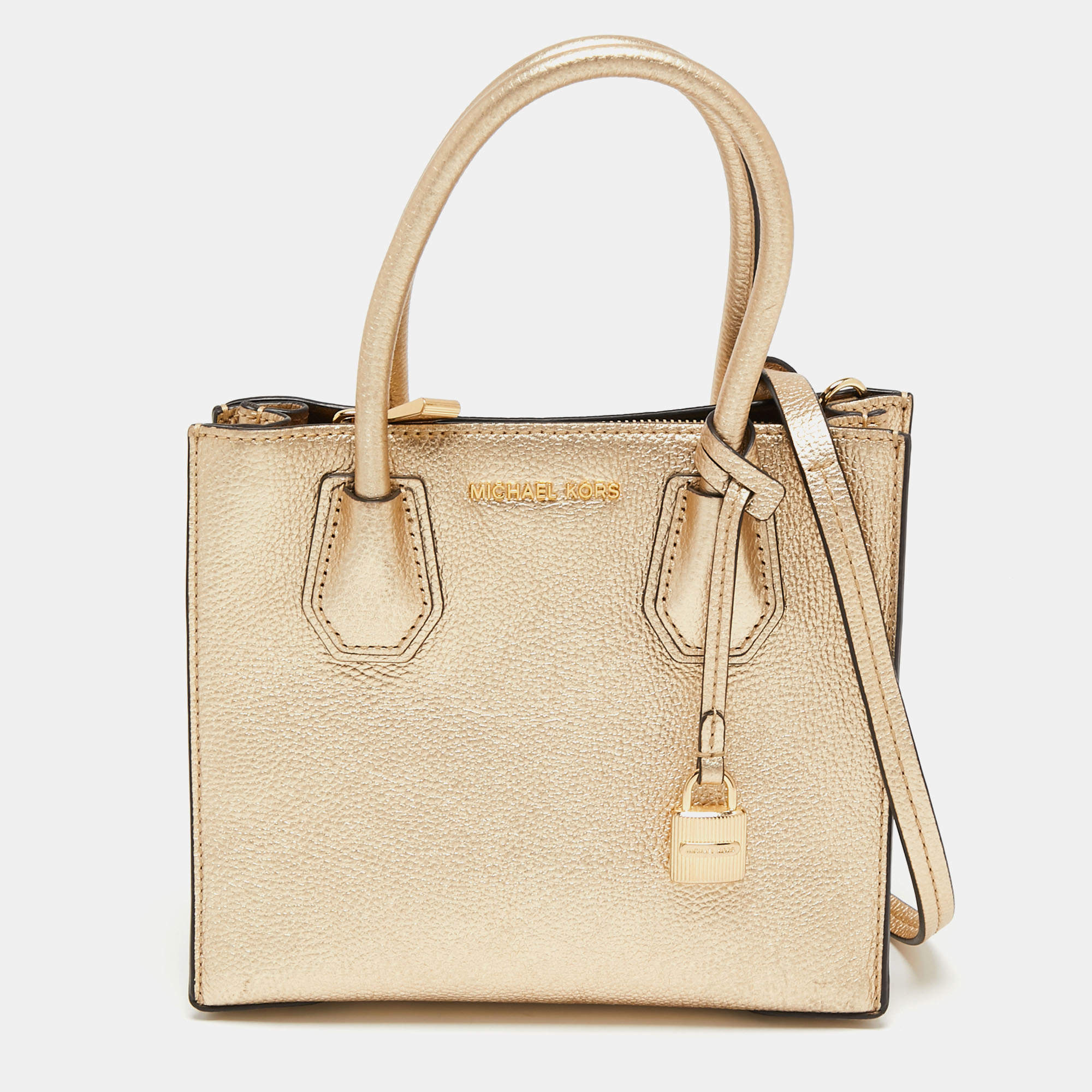 مملوكة مسبقًا Michael Kors Gold Leather Mercer Tote