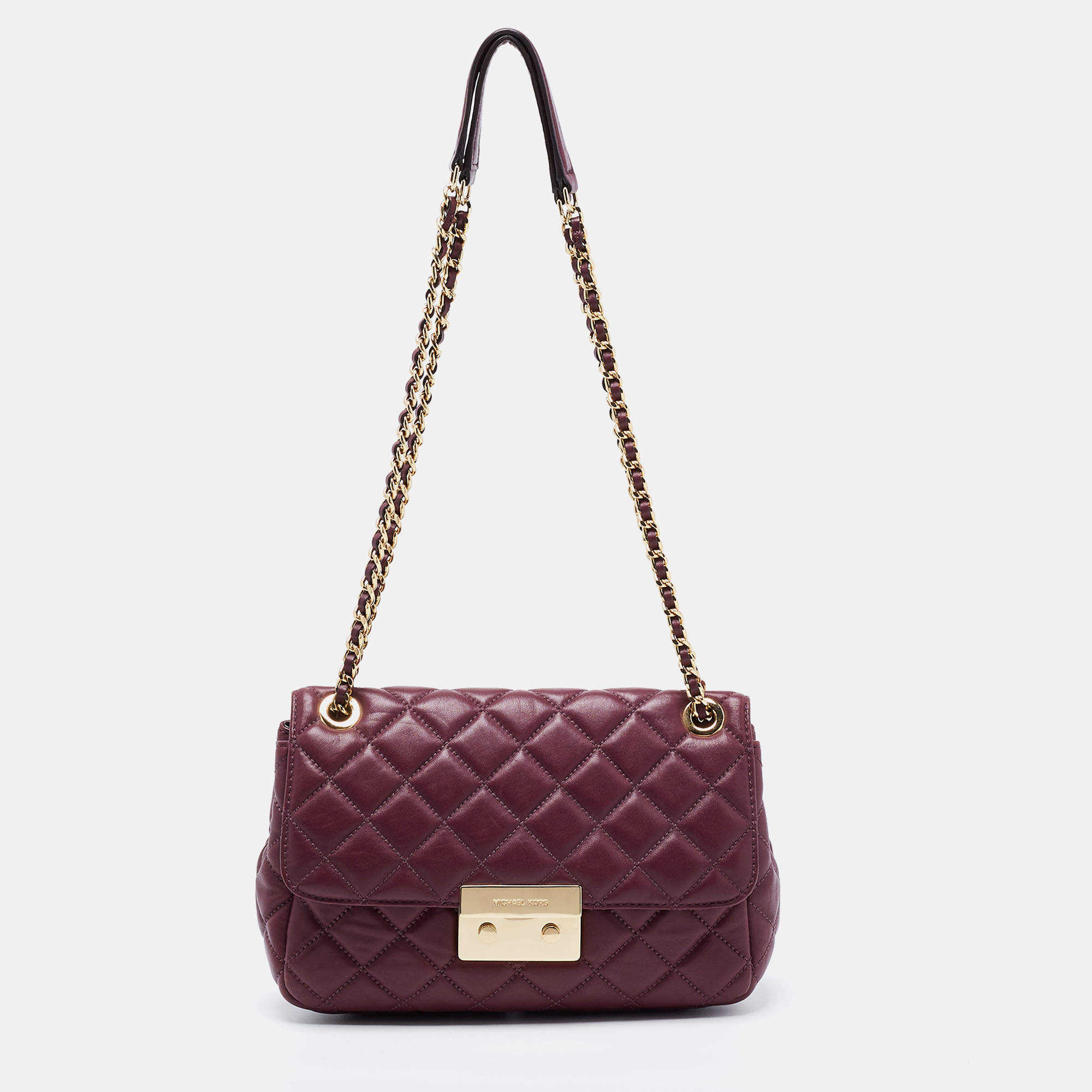 مملوكة مسبقًا Michael Kors Burgundy Quilted Leather Sloan Shoulder Bag