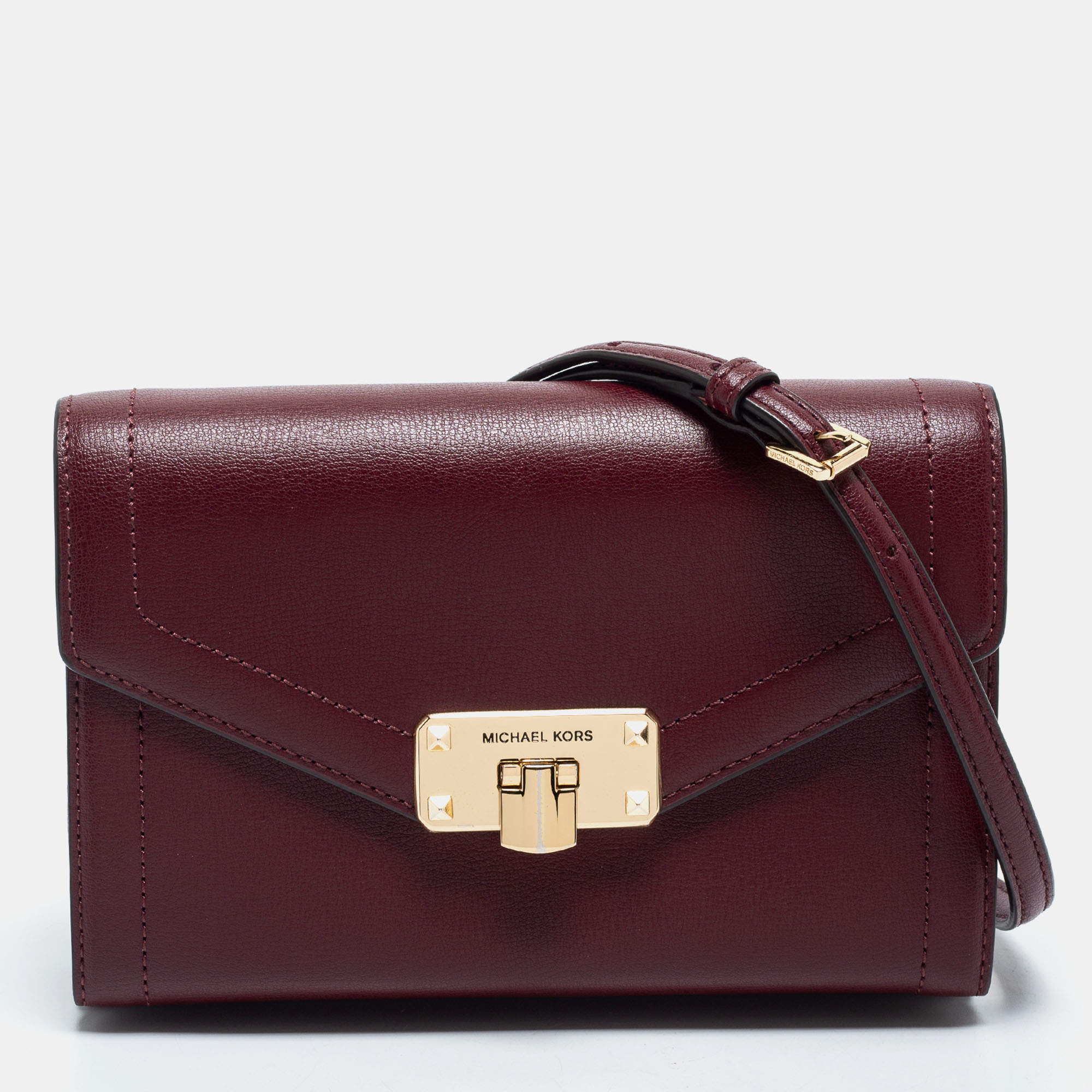 Michael Kors Burgundy Leather Kinsley Clutch Bag Michael Kors | TLC