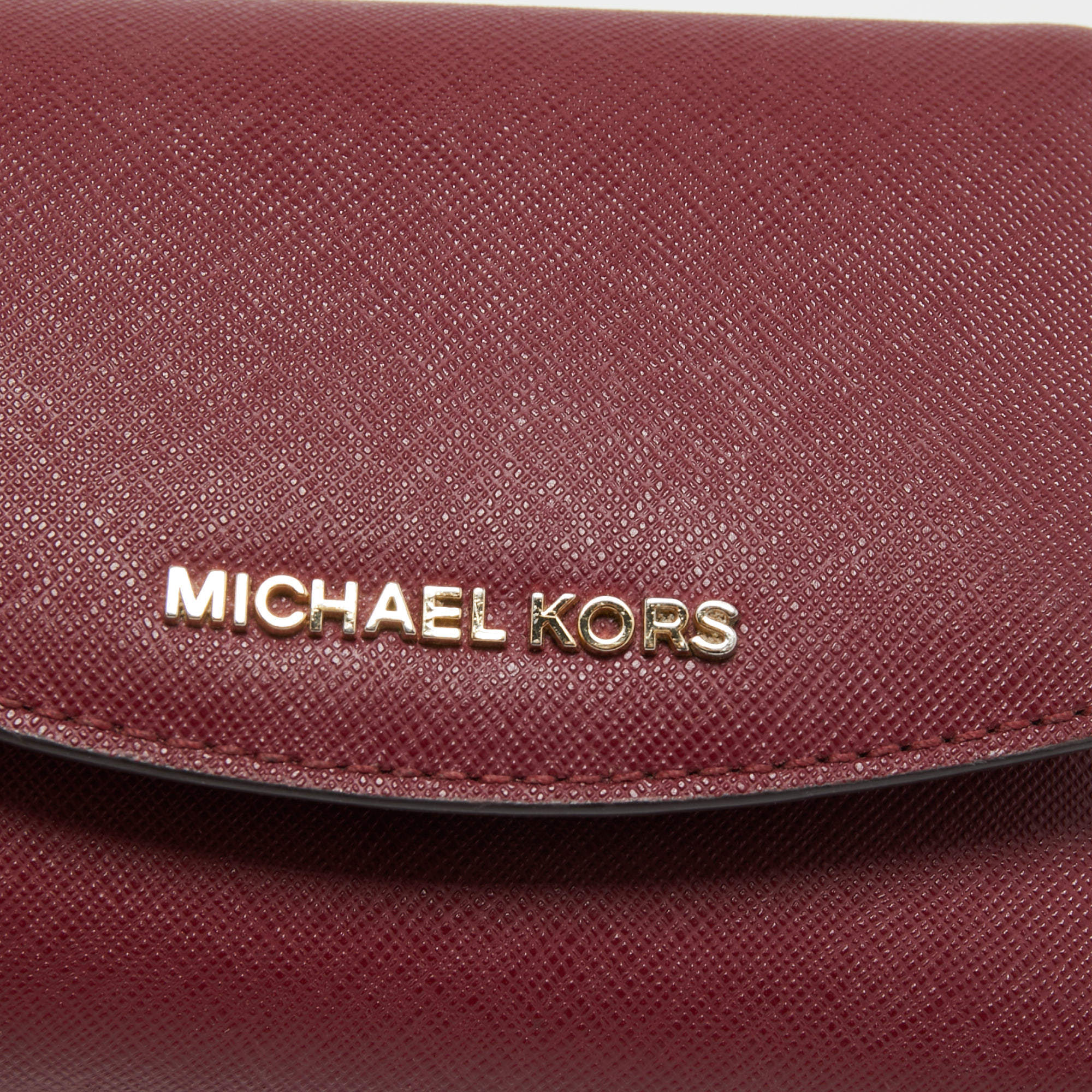 Jet set leather wallet Michael Kors Burgundy in Leather - 32285387