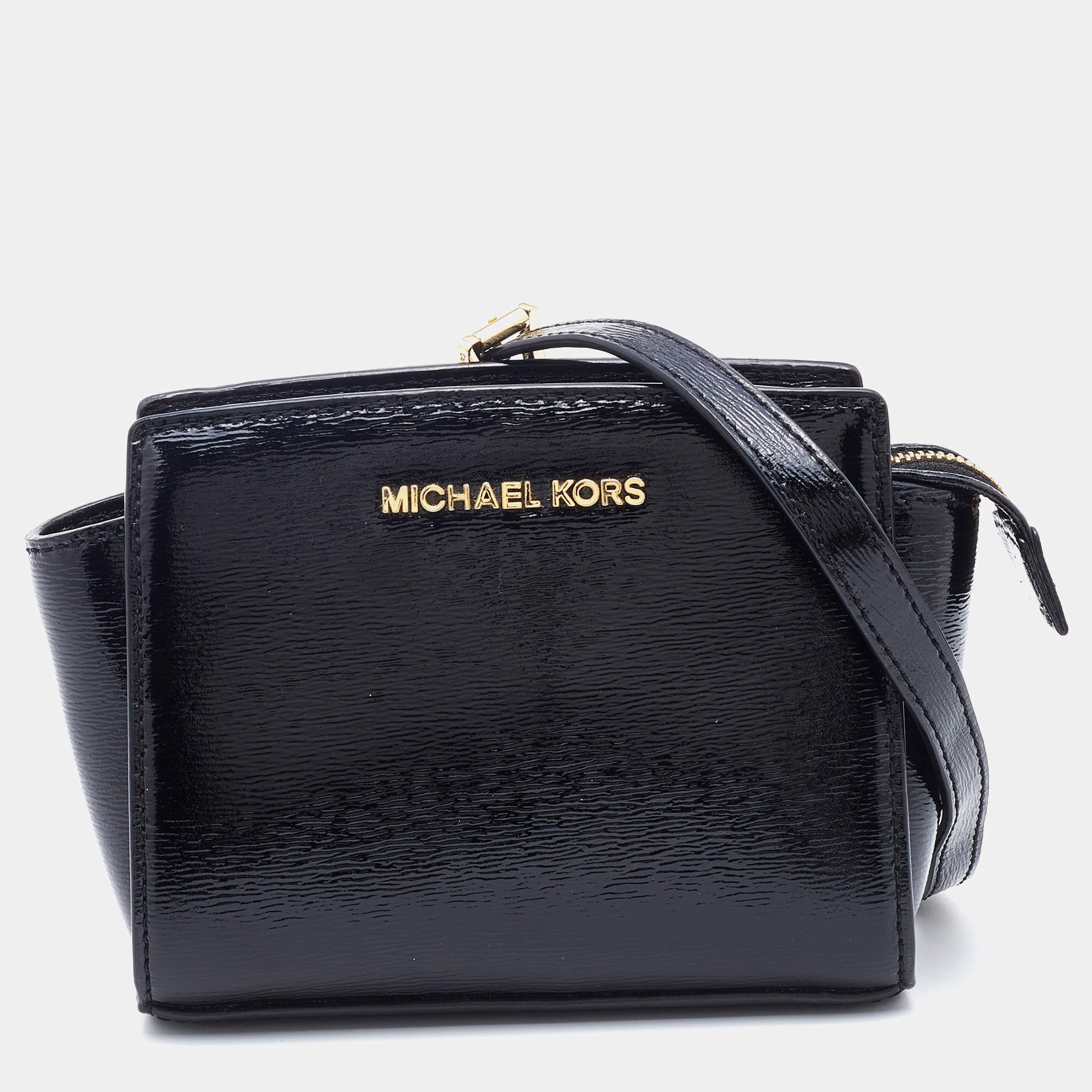 Michael Kors Black Patent Leather Mini Selma Satchel Michael Kors | TLC