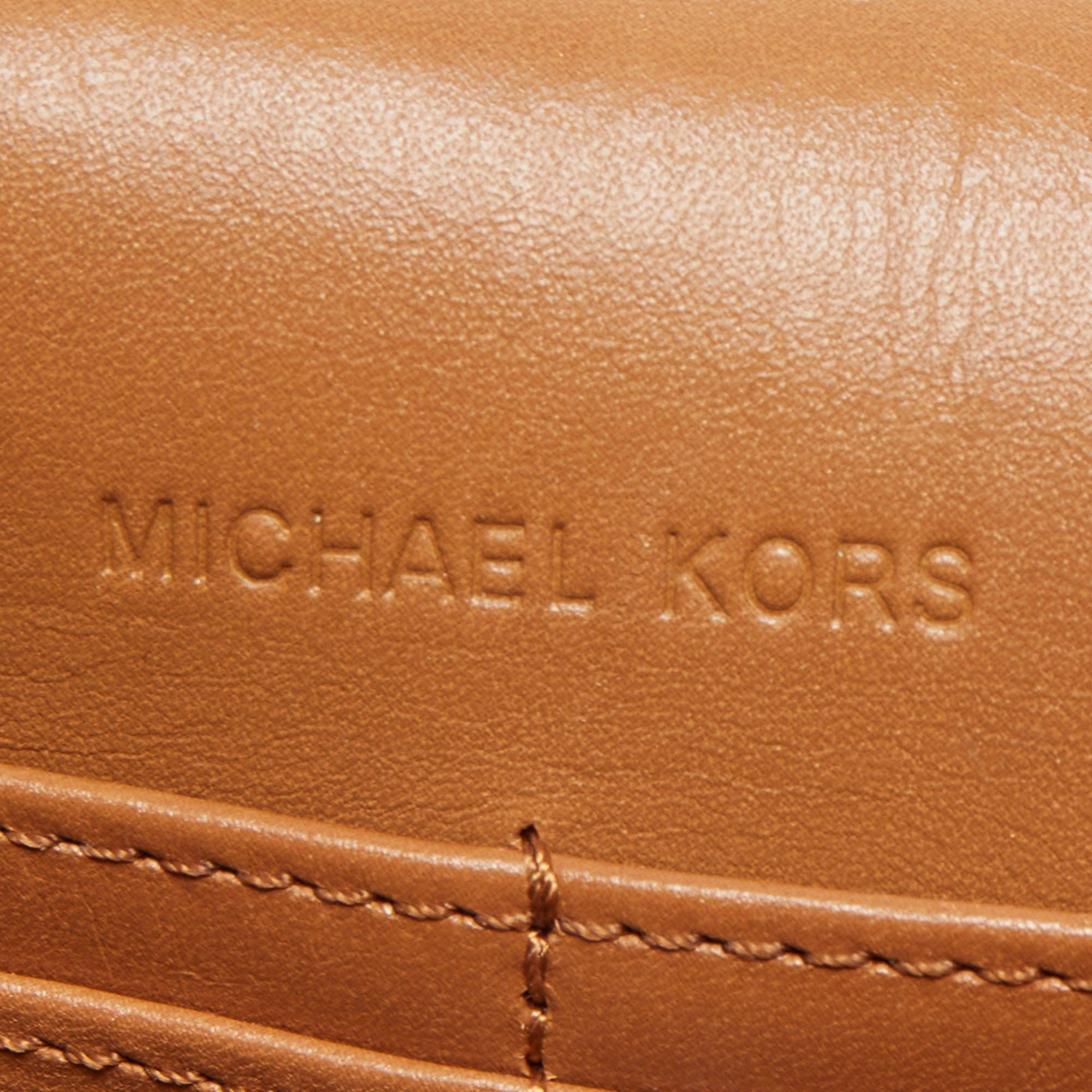 Michael Kors Brown Signature Coated Canvas and Leather Floral Daniela  Shoulder Bag Michael Kors