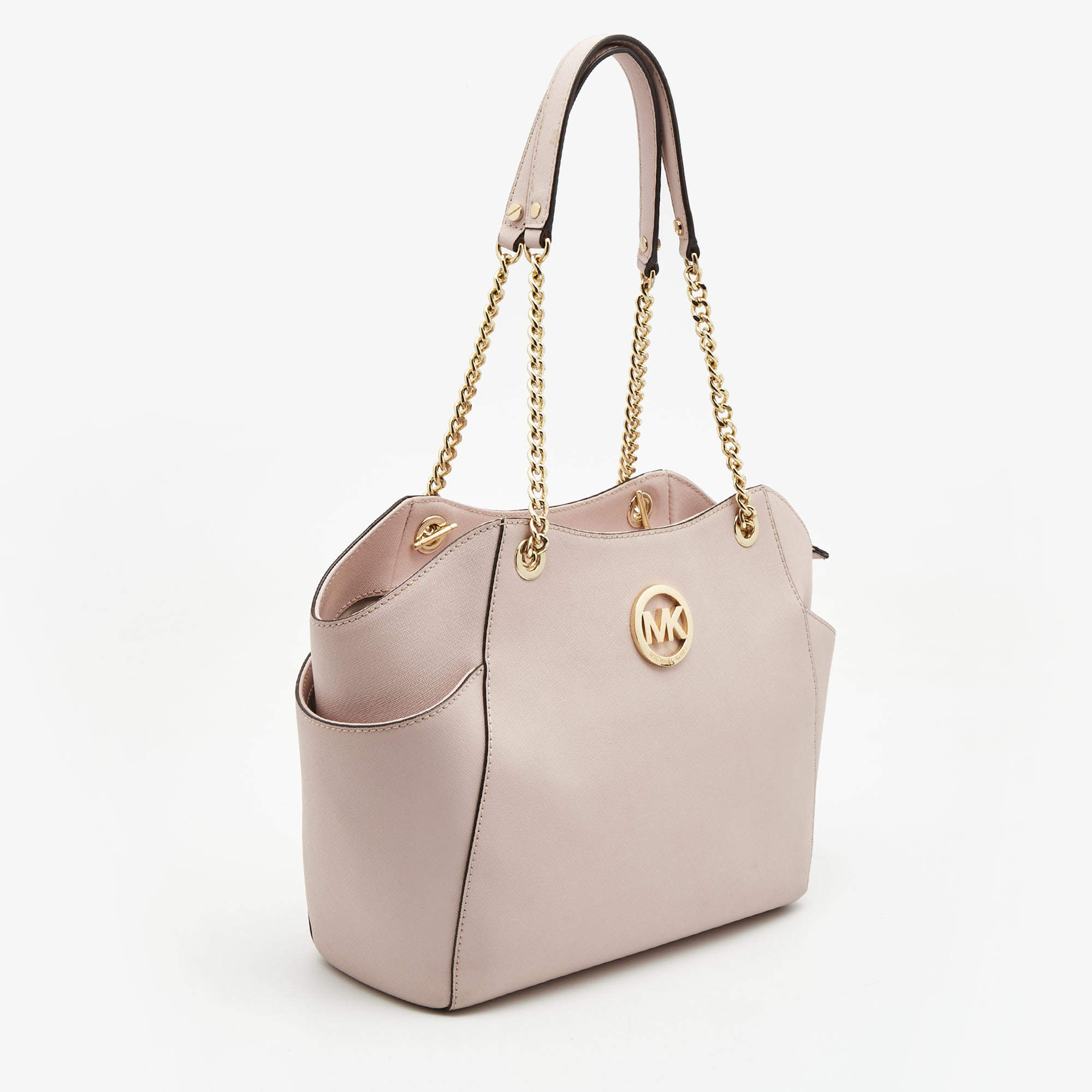 Michael Kors Powder Pink Leather Jet Set Travel Chain Tote Michael Kors