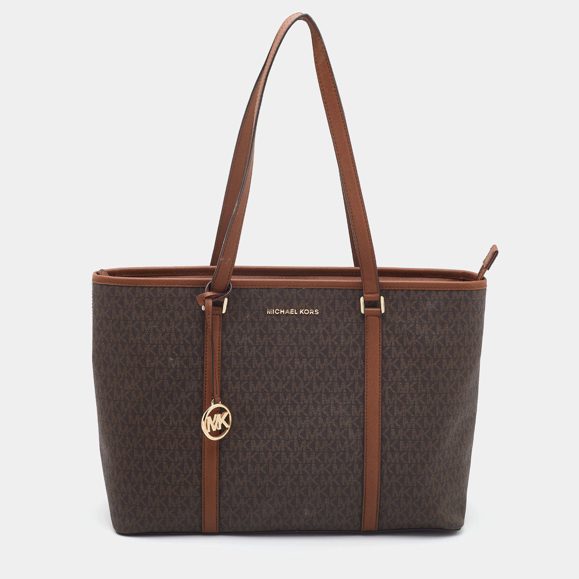 Michael Kors Sady Brown Saffiano Leather Large Tote