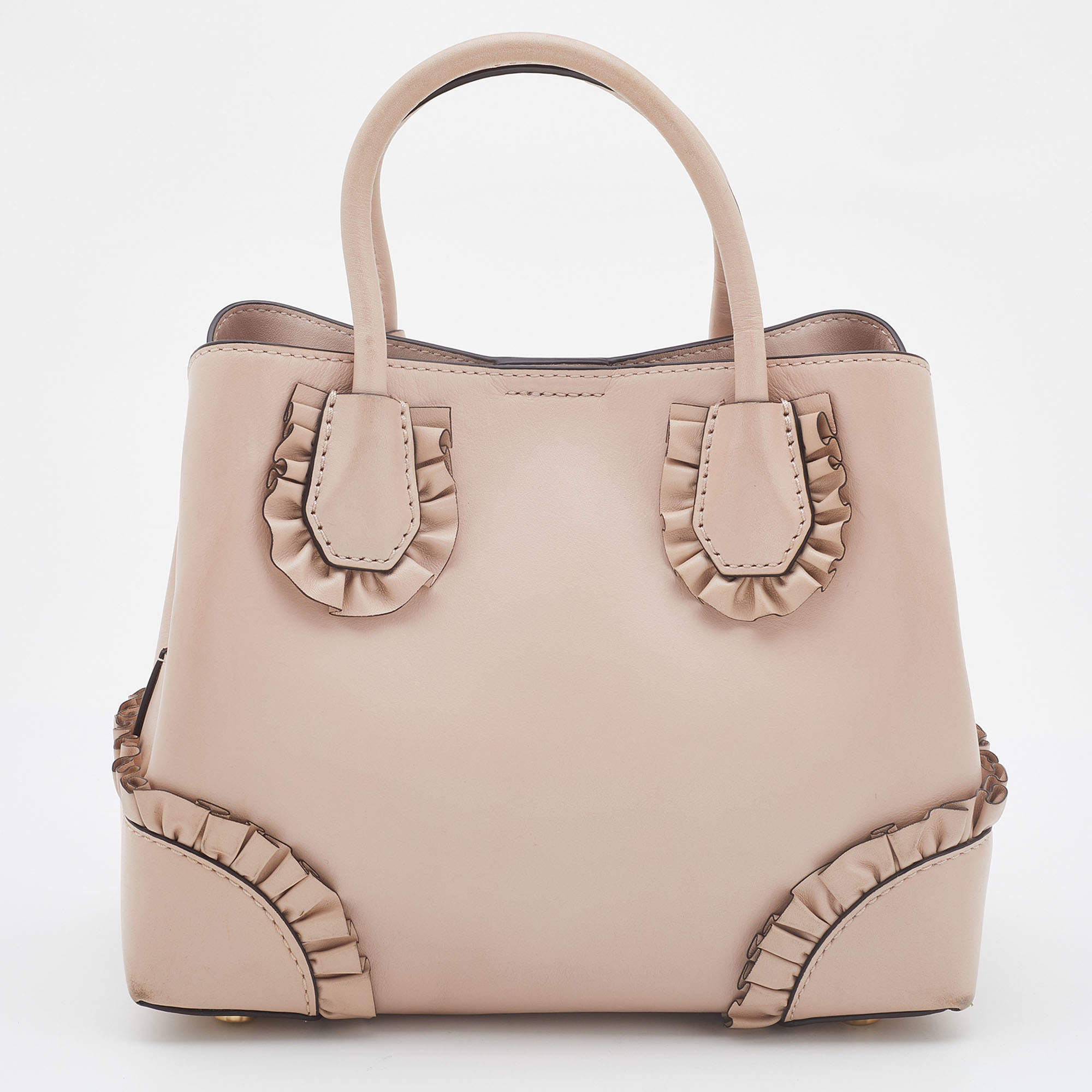 Michael Kors Pink Ruffled Leather Small Mercer Gallery Tote Michael Kors |  The Luxury Closet