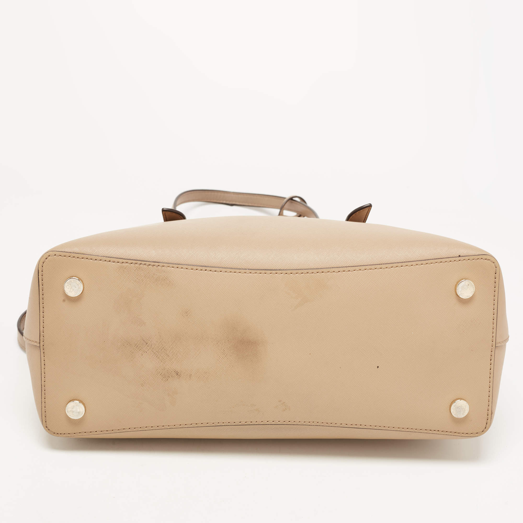 Michael Kors Mel Medium Saffiano Leather Tote Bag in Natural
