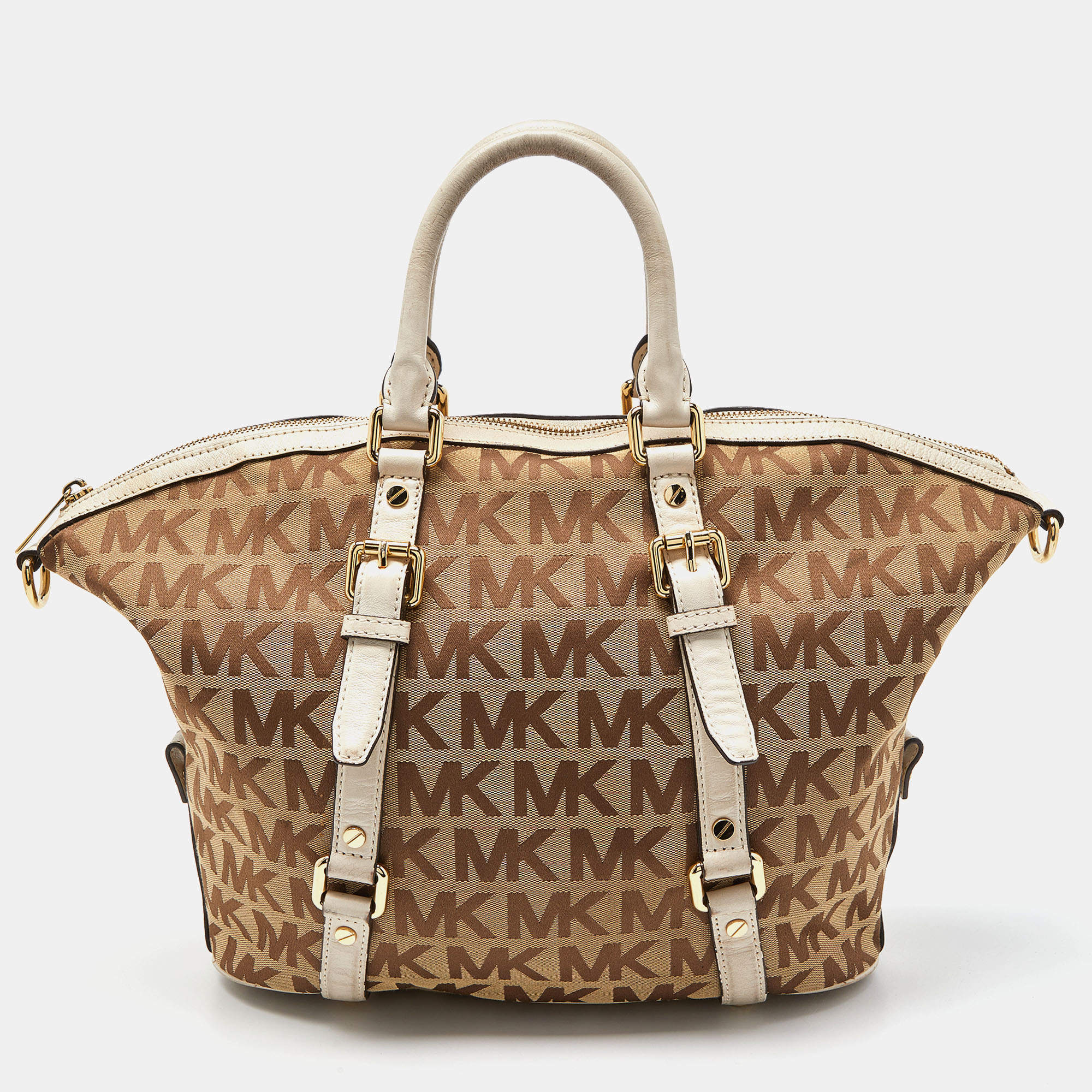 Michael Michael Kors Bedford Monogram Crossbody Bag - White