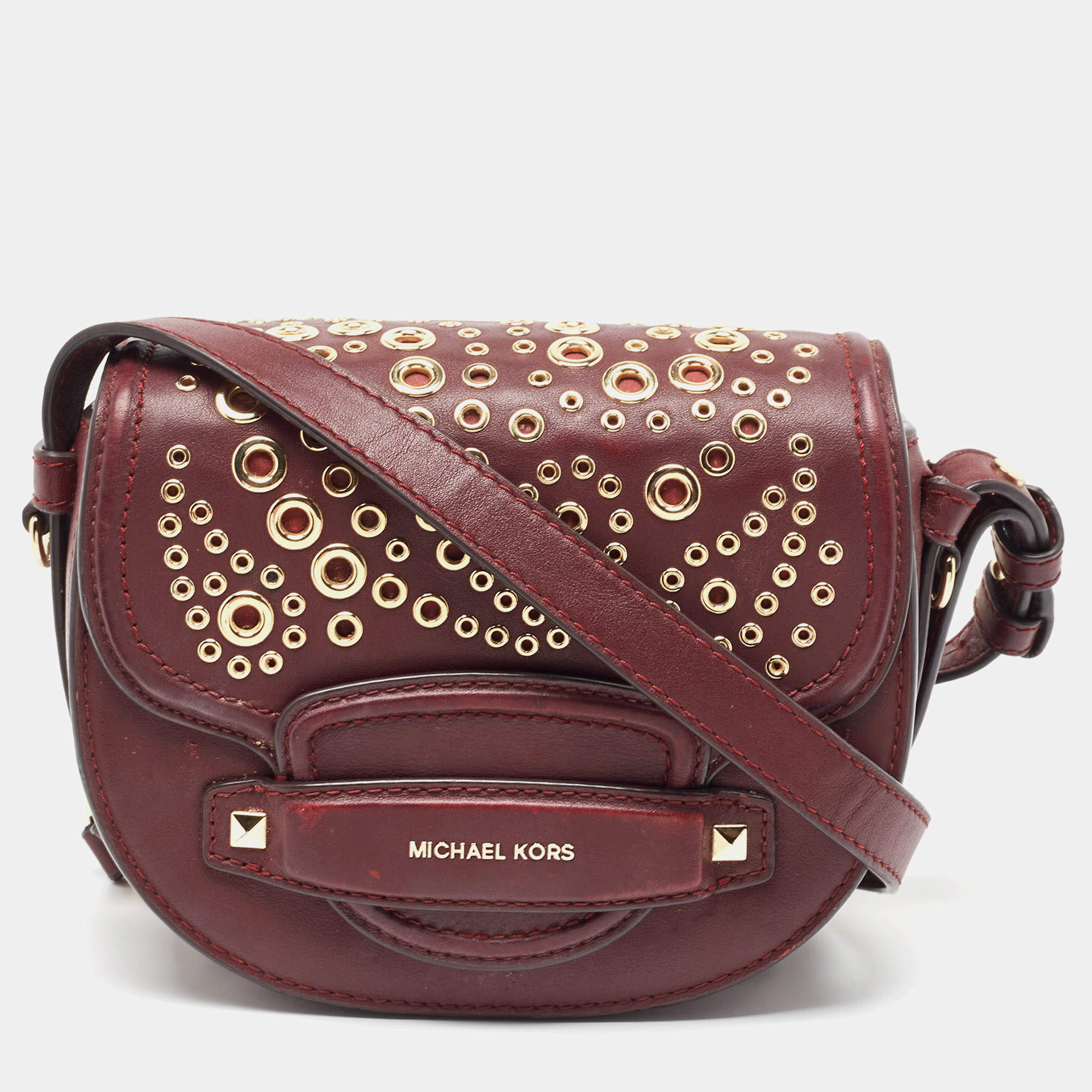 Michael Kors Brown Eyelet Bag Shoulder Bag Michael Kors Purses