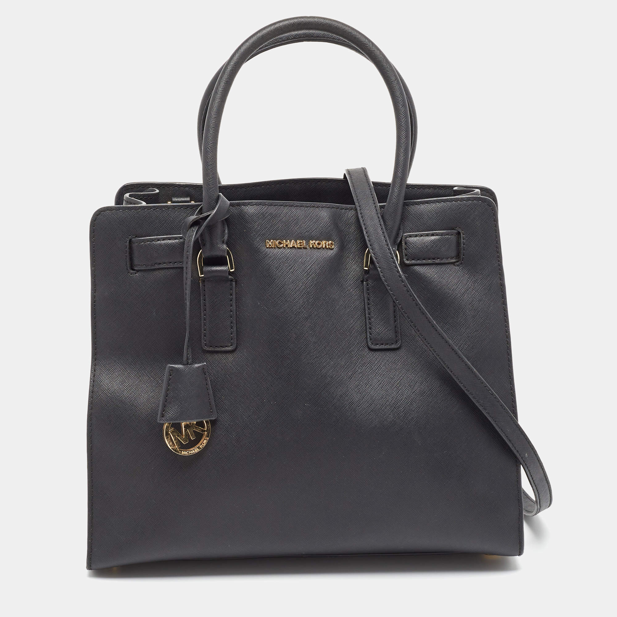 مملوكة مسبقًا Michael Kors Black Saffiano Leather Dillon North South Tote
