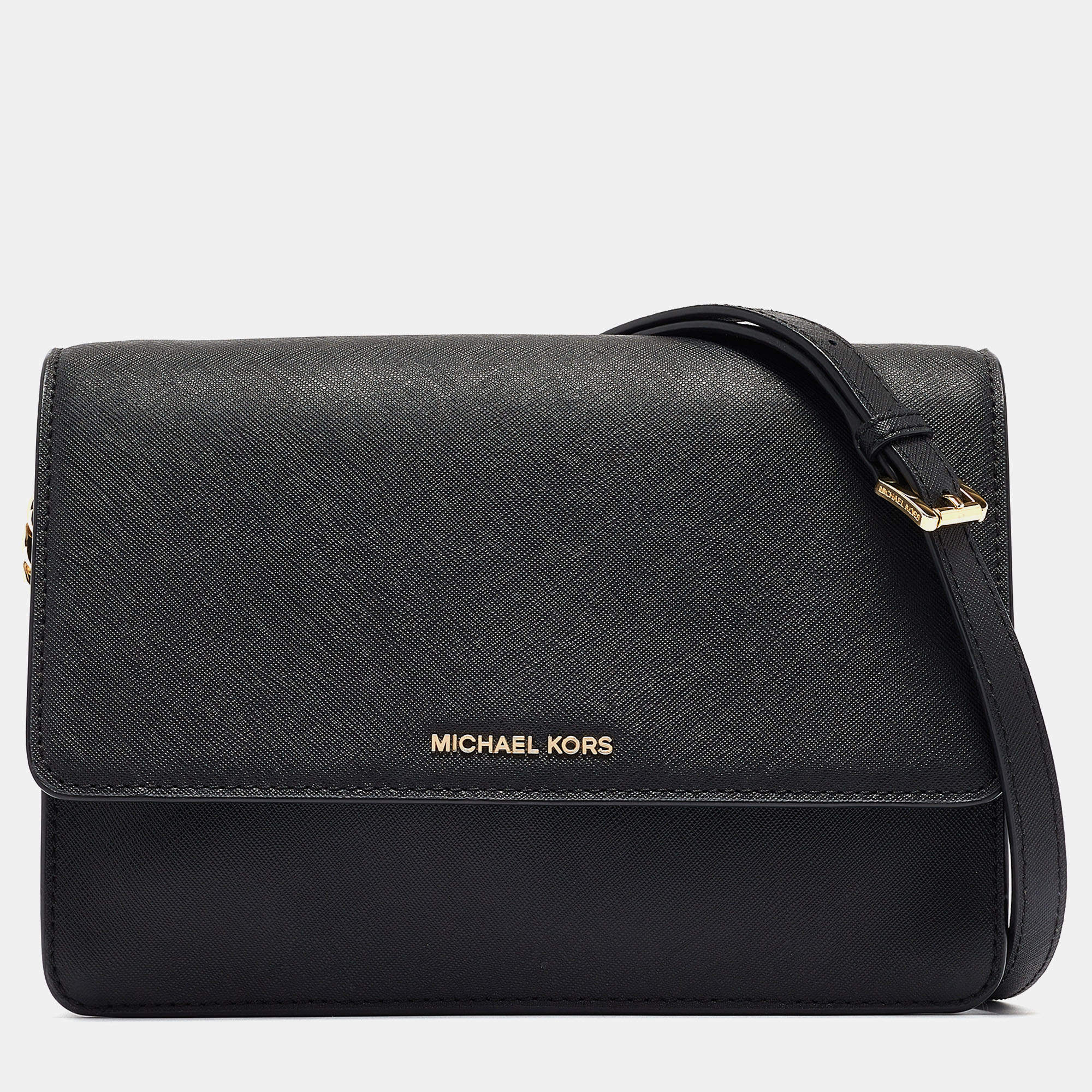 Michael Kors Black Leather Jet Set Crossbody Bag