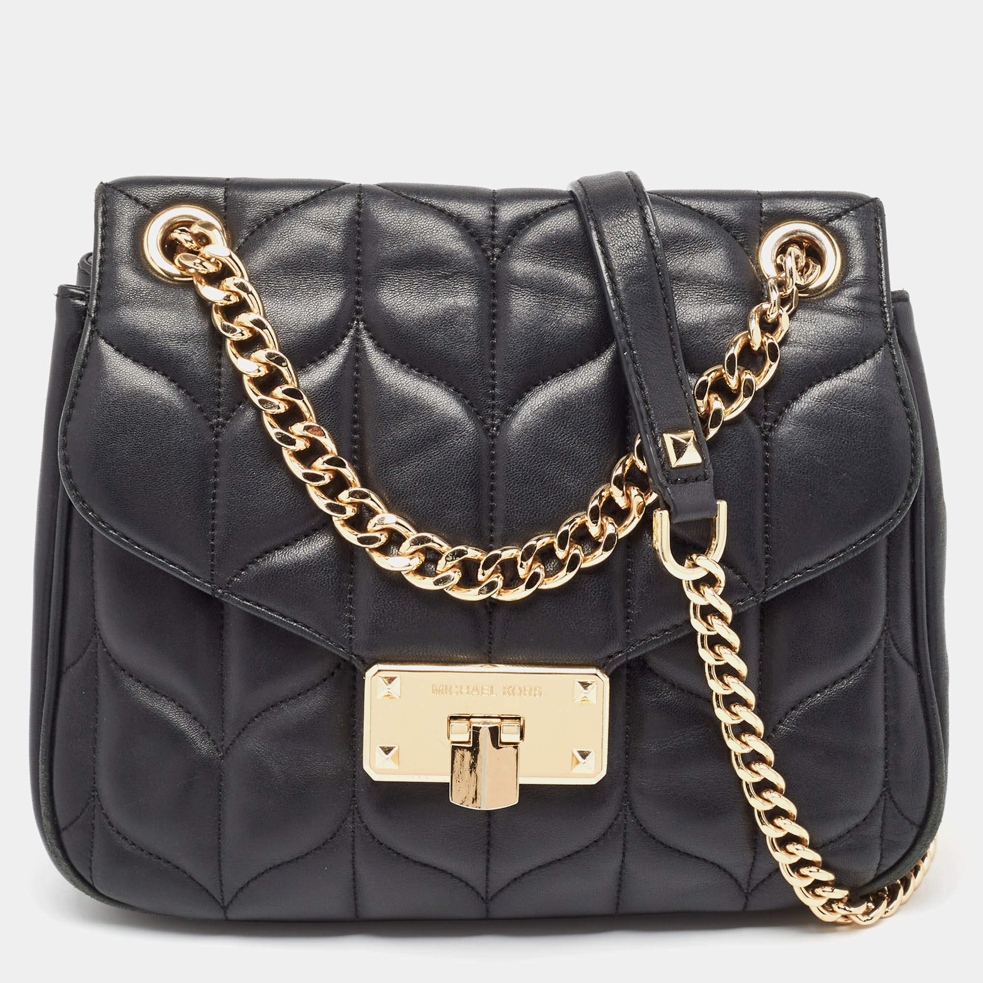 Michael Kors Black Quilted Leather Sloan Shoulder Bag