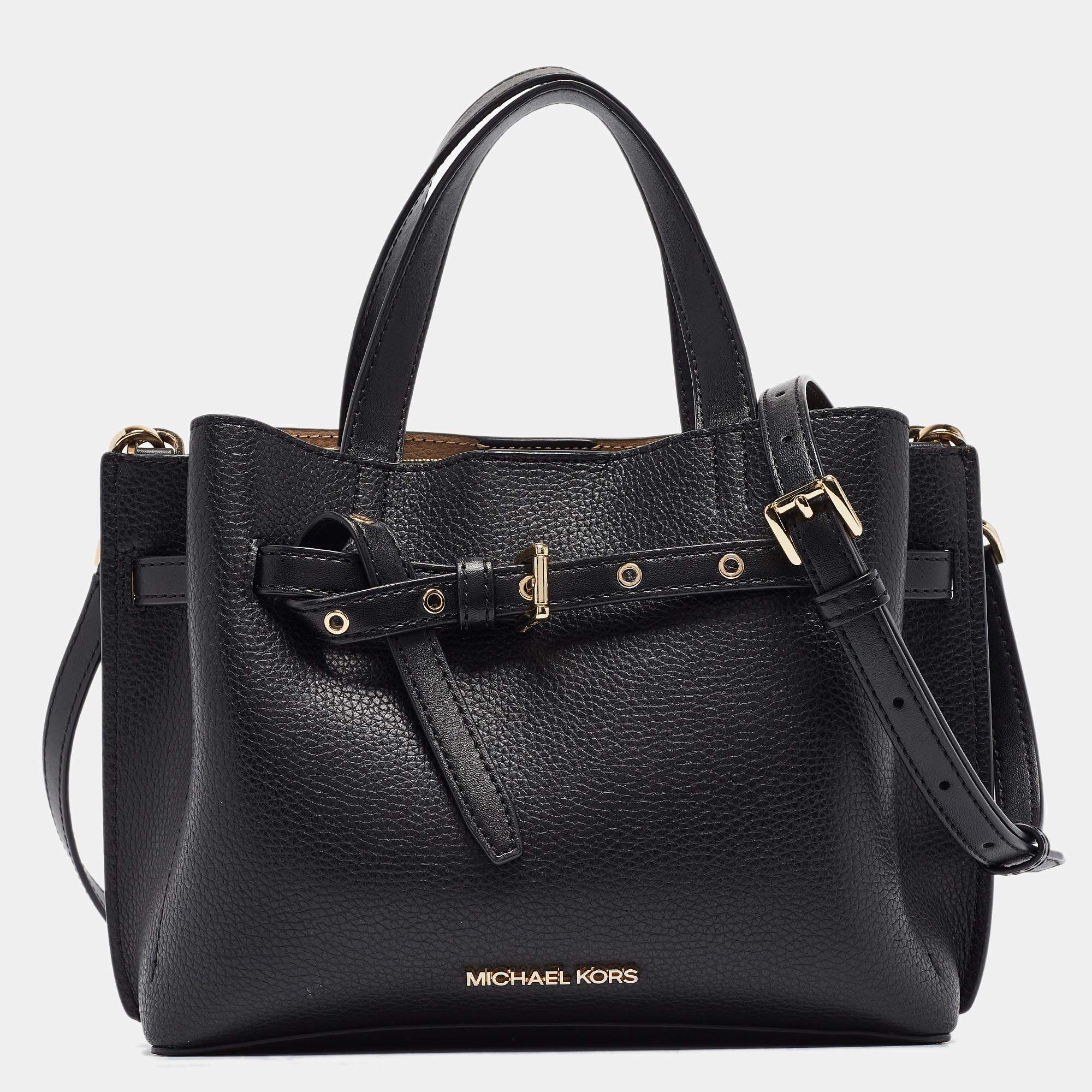 Michael Kors Black Leather Small Emilia Tote