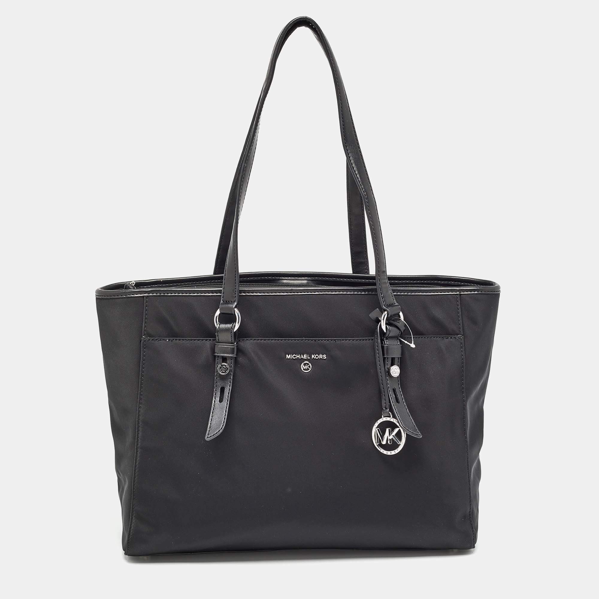 Pre Owned Michael Kors Black Nylon Large Sullivan Tote