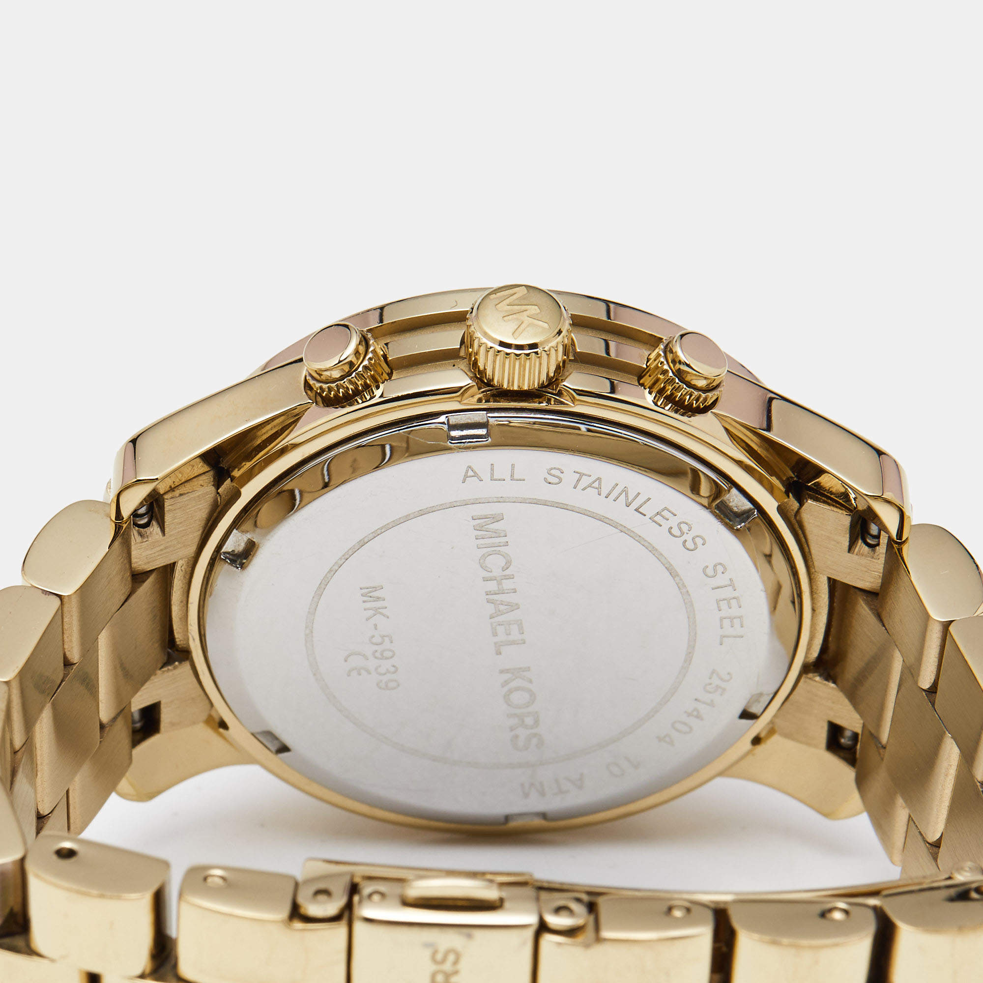 Michael Kors Pink Gold Plated Stainless Steel Runway MK5939