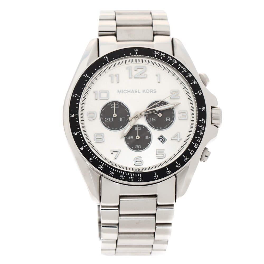 Michael Kors Silver Stainless Steel Bradshaw MK8254 Men's Wristwatch 48 MM