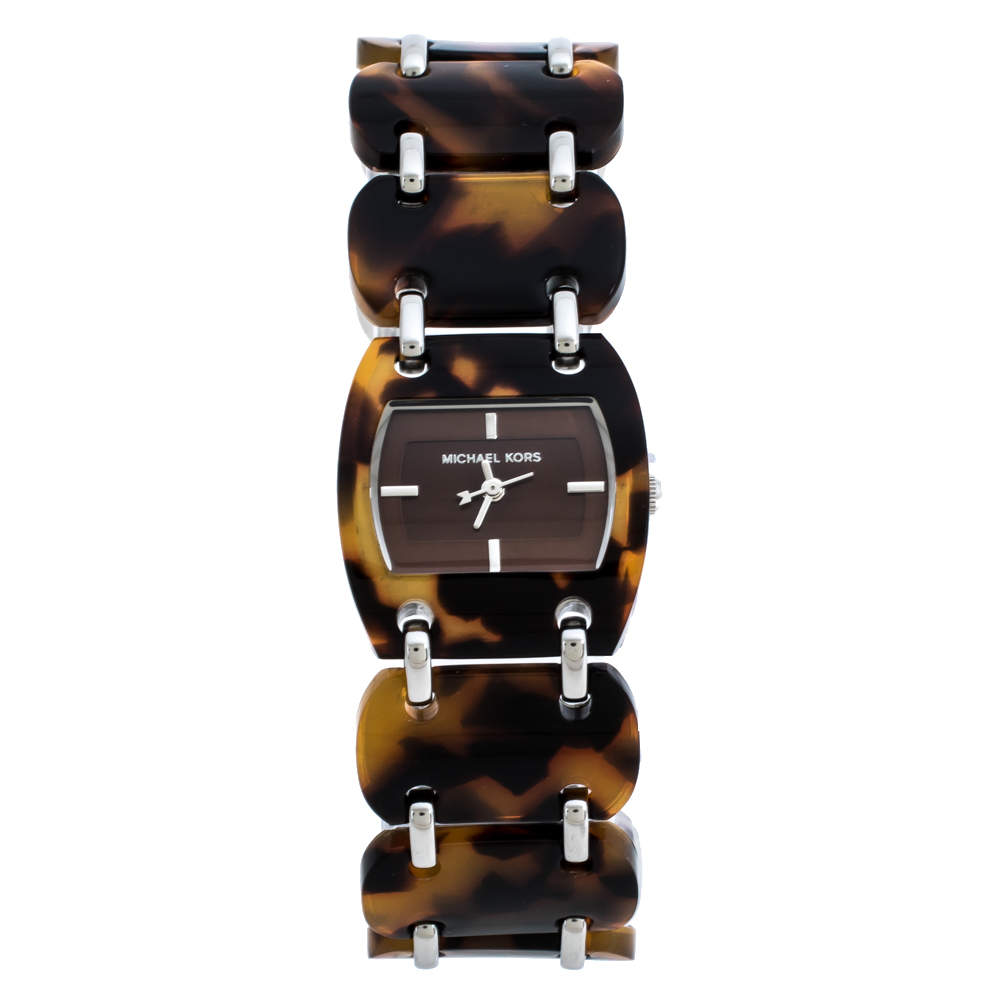 ساعة يد نسائية مايكل كورس MK4178  أسيتات ستانلس ستيل بنية  26 مم
