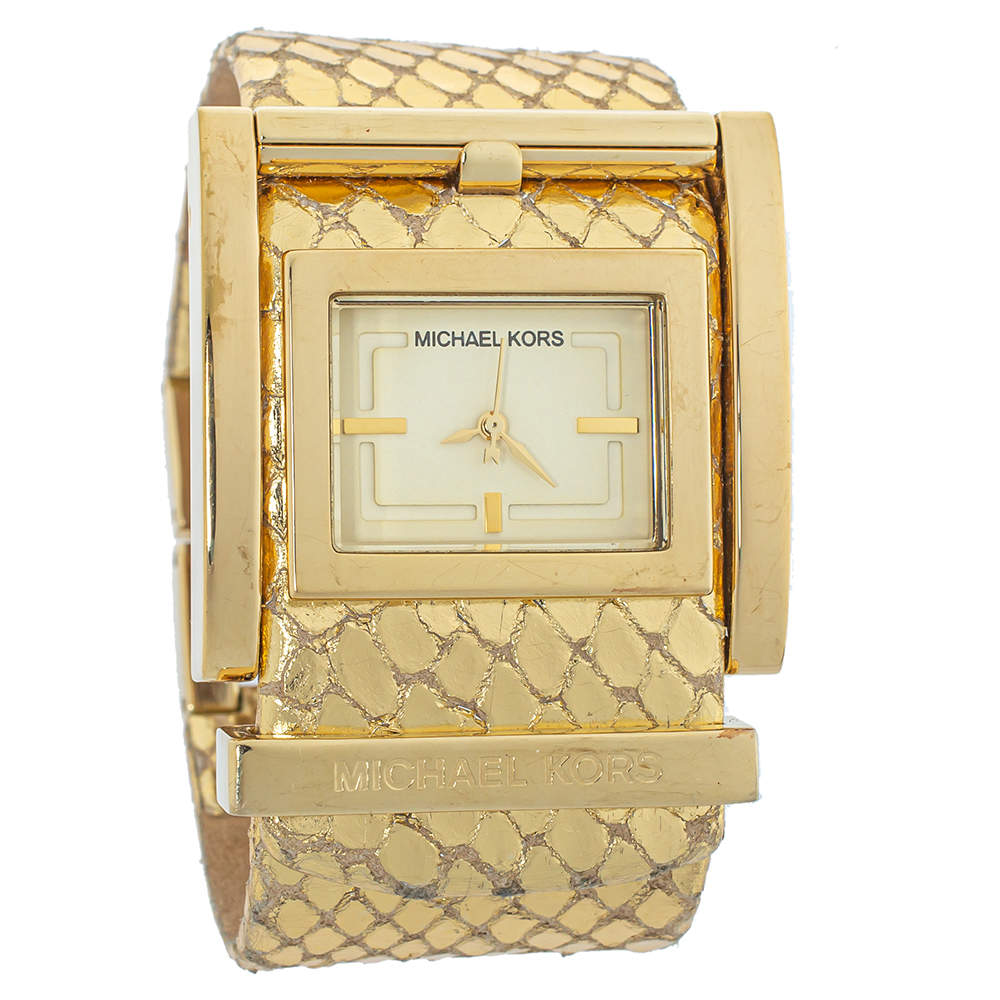 Michael Kors Yellow Gold Plated Stainless Steel MK2133 Women's Wristwatch 38 mm
