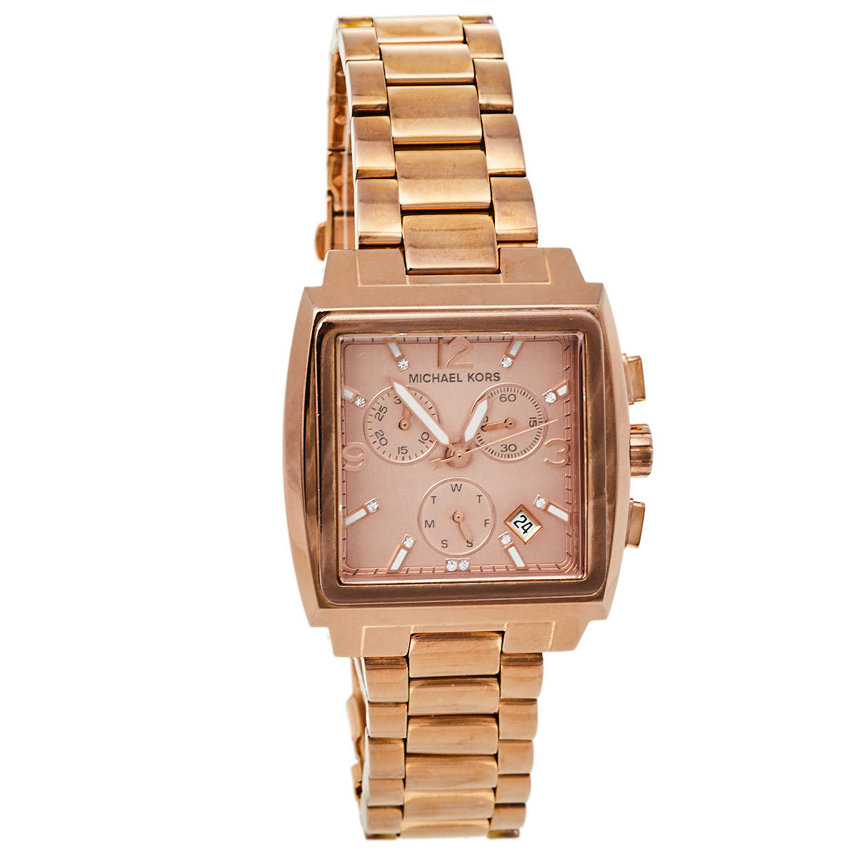 Pre Owned Michael Kors Rose Gold Tone Stainless Steel Chronograph MK5331 Women's Wristwatch 37 mm