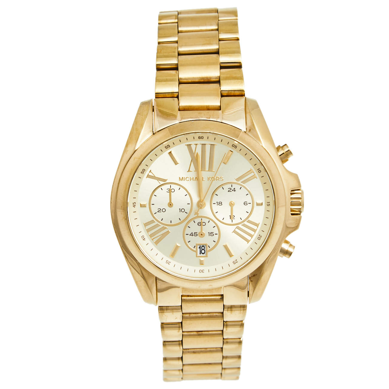 Michael Kors Champagne Gold Plated Stainless Steel Bradshaw MK-5605 Women's Wristwatch 40 mm