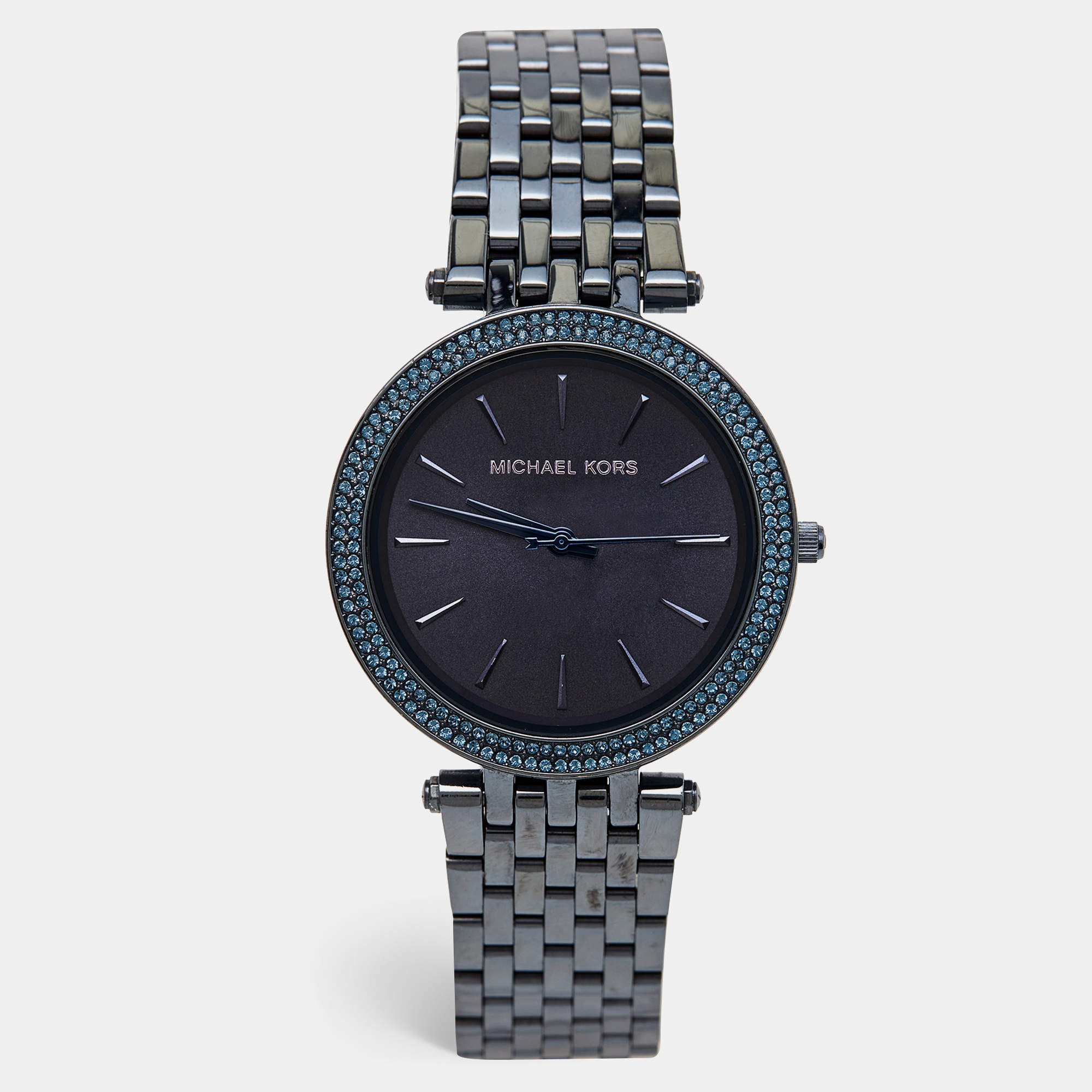 Pre Owned Michael Kors Blue PVD Coated Stainless Steel Darci MK3417 Women's Wristwatch 39 mm