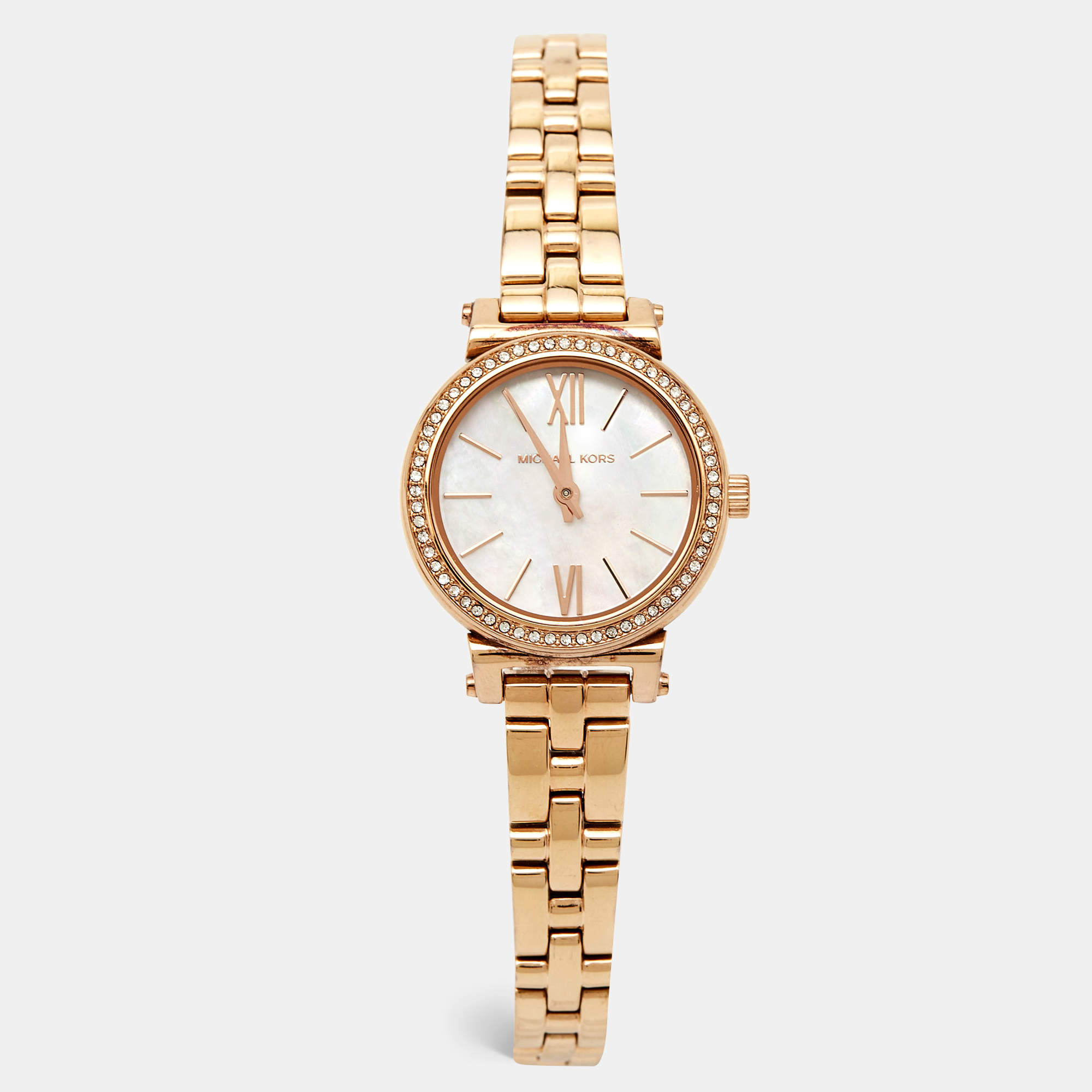 Michael Kors Mother of Pearl Rose Gold Plated Stainless Steel Sofie MK3834 Women's Wristwatch 26 mm